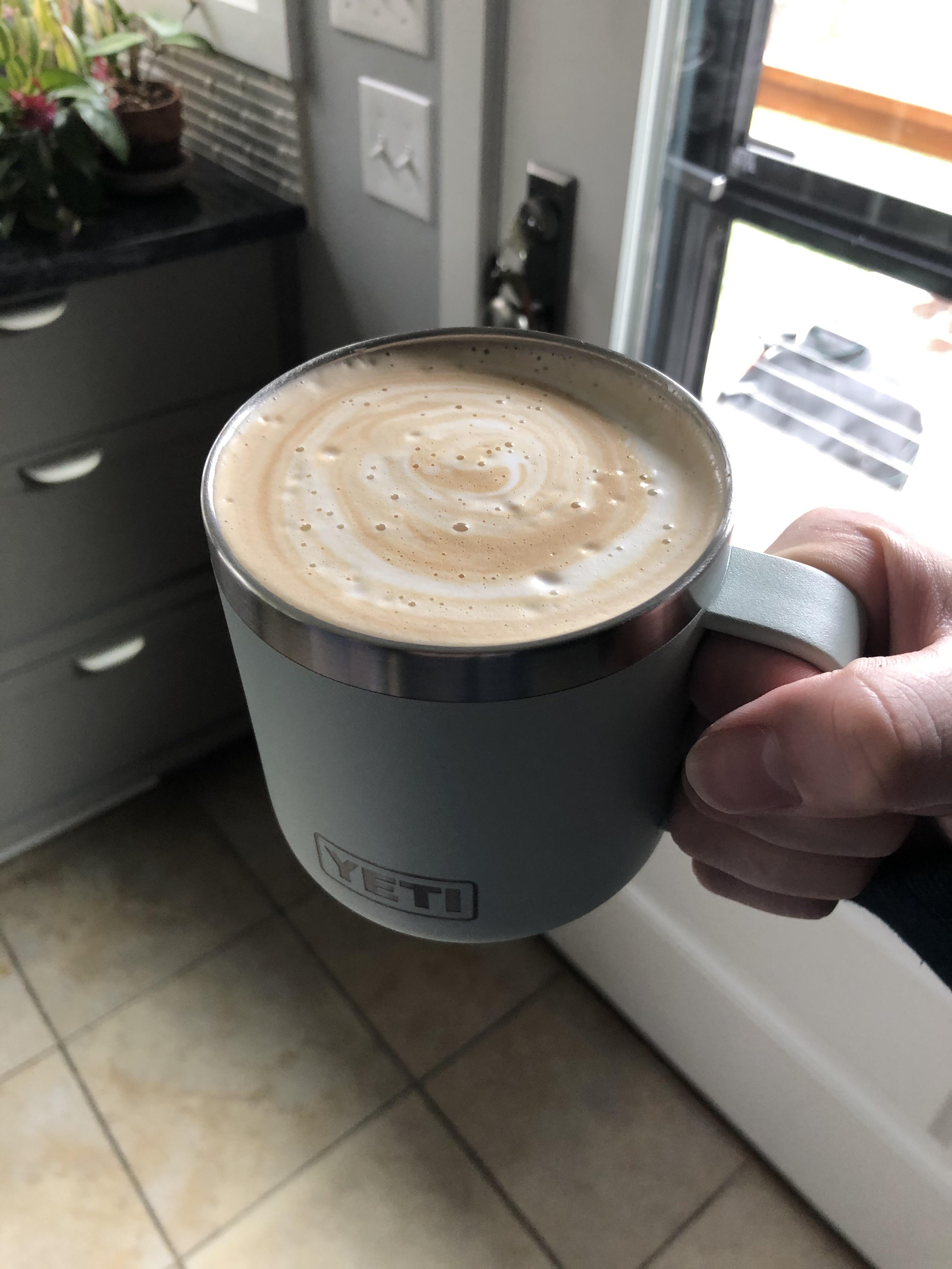 Homemade eggnog latte, tastes as good as it looks! cafe