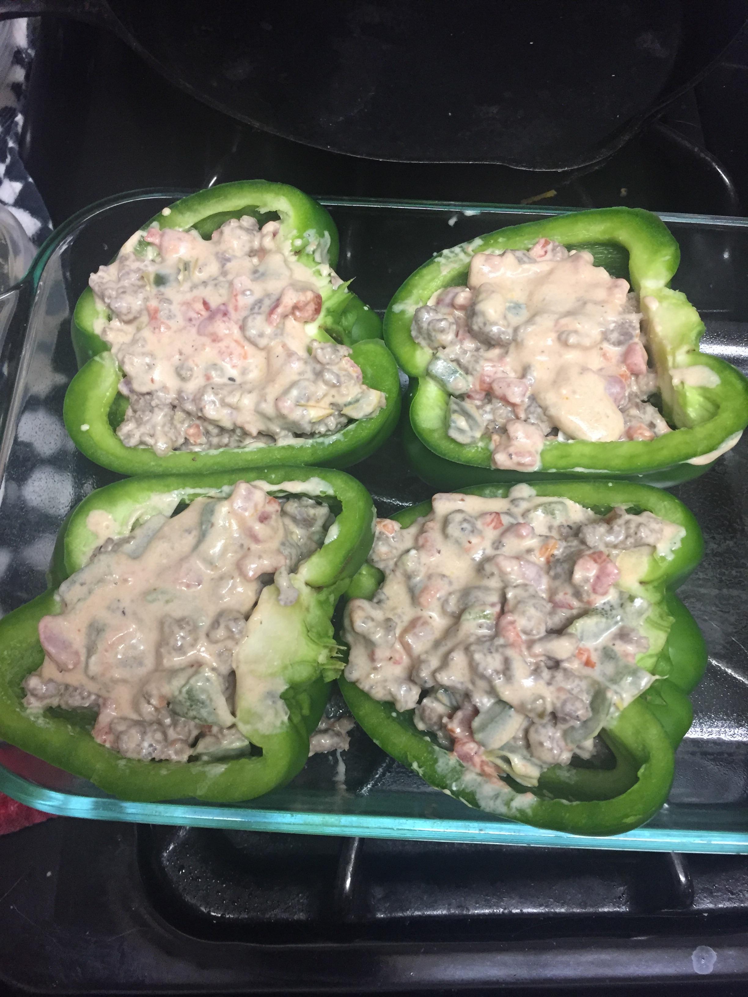 246 calorie sausage dip stuffed peppers r/1200isplenty
