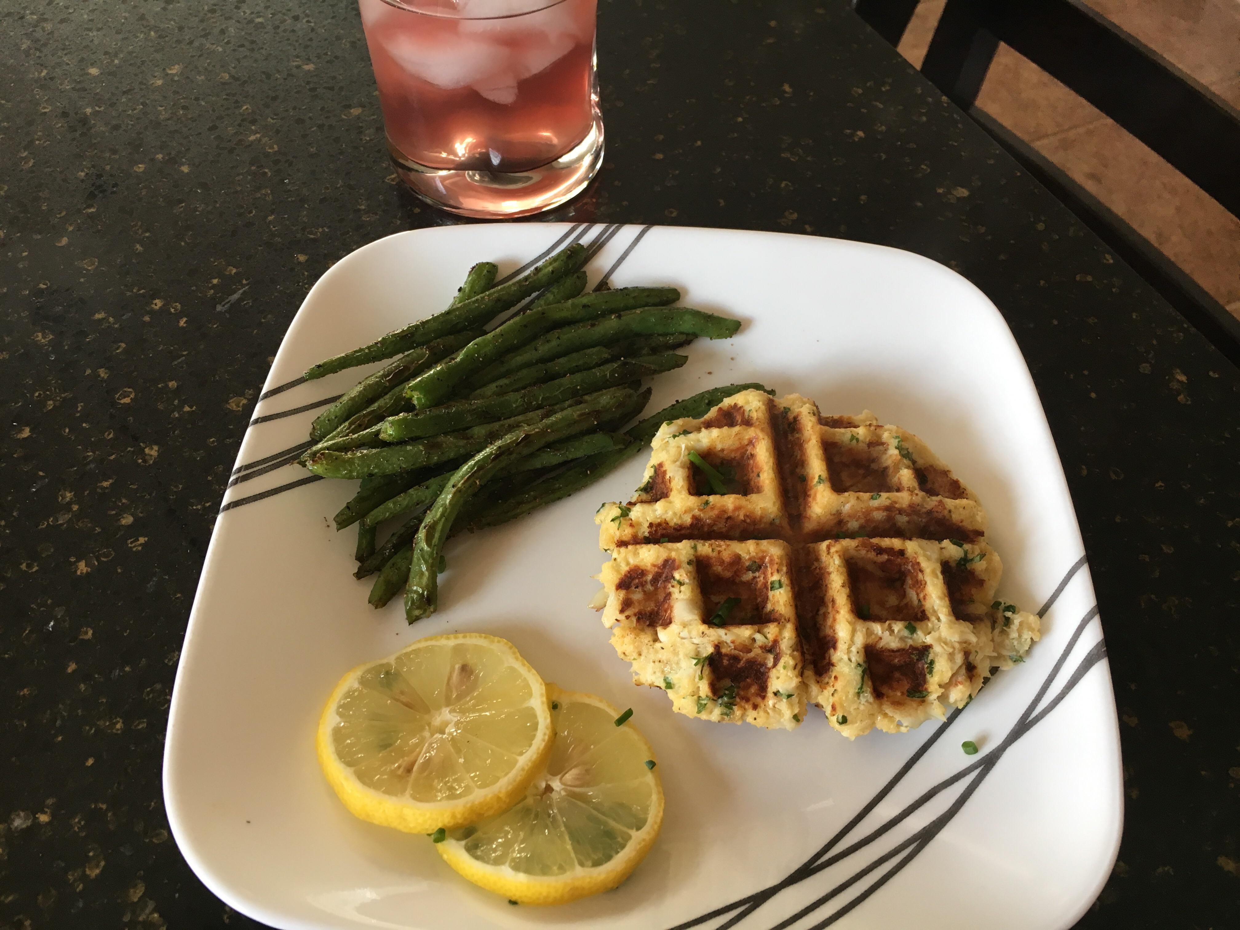 190 calorie waffled crab cakes r/1200isplenty