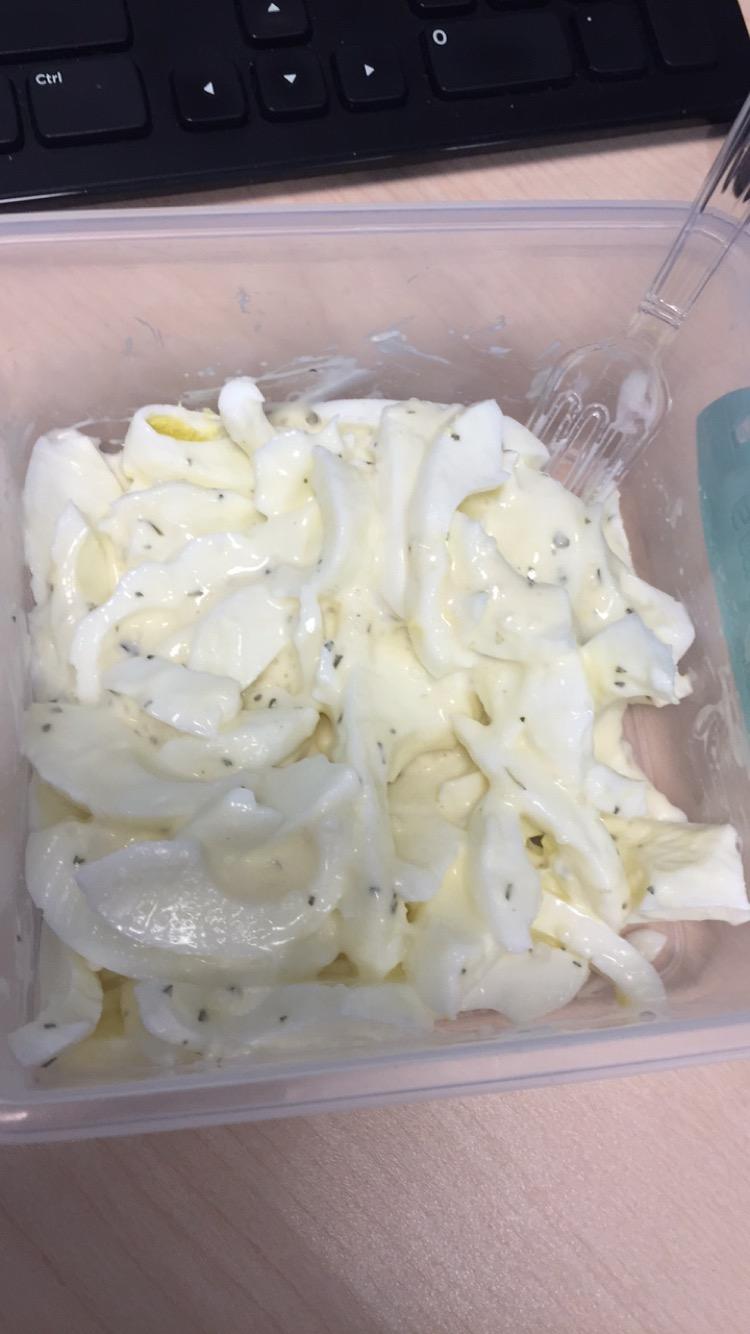 Egg "noodles" with homemade alfredo sauce! (xpost from /r