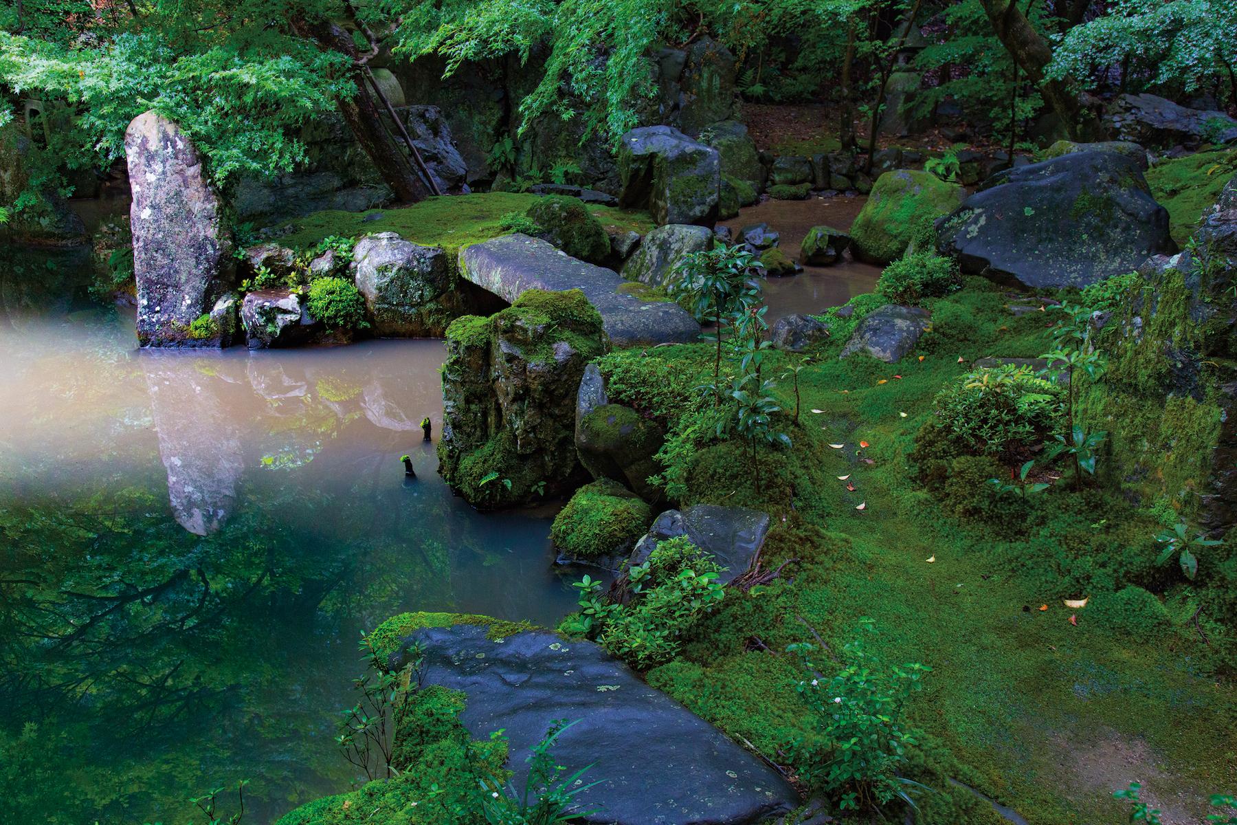 Mossy pond in a Japanese garden r/pics