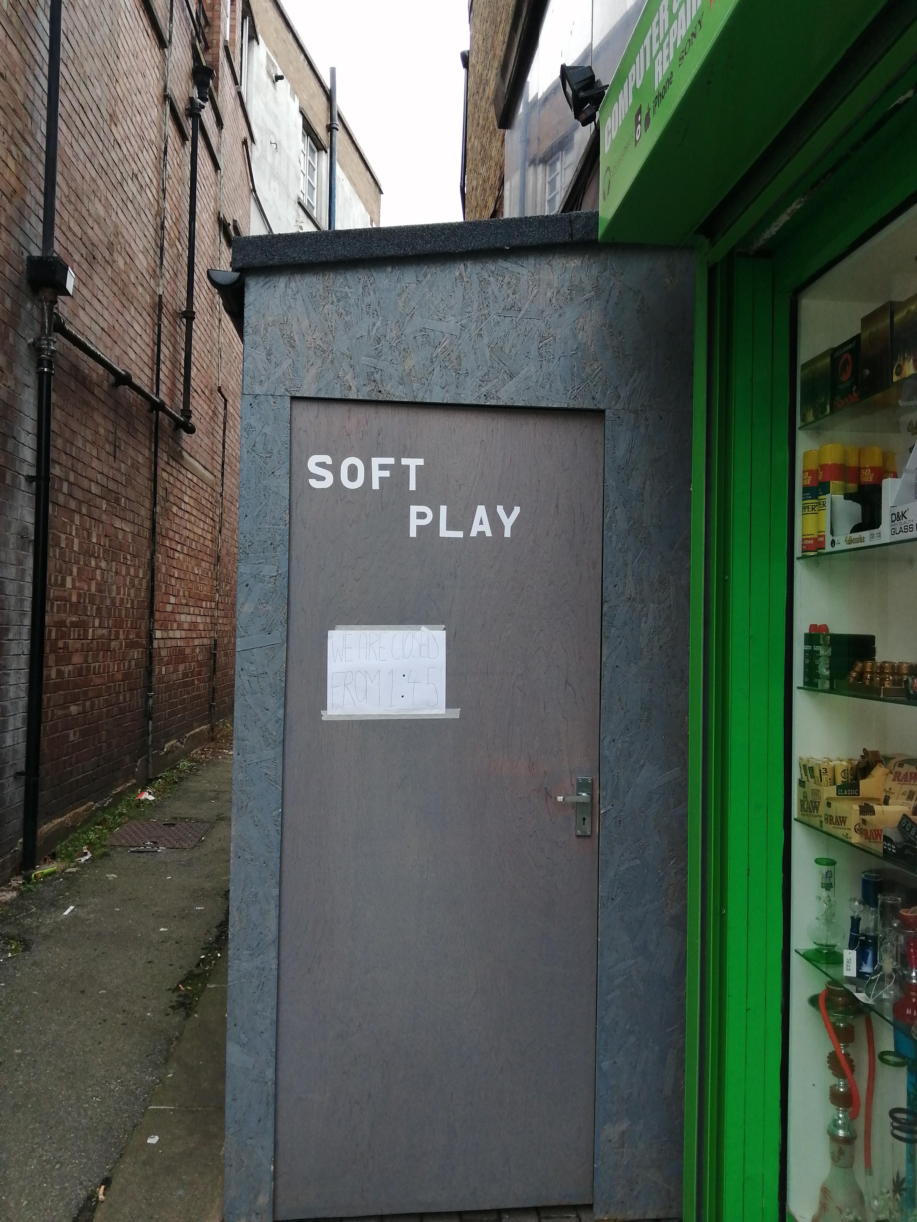 A very normal not at all dodgy looking kids' play space in North London