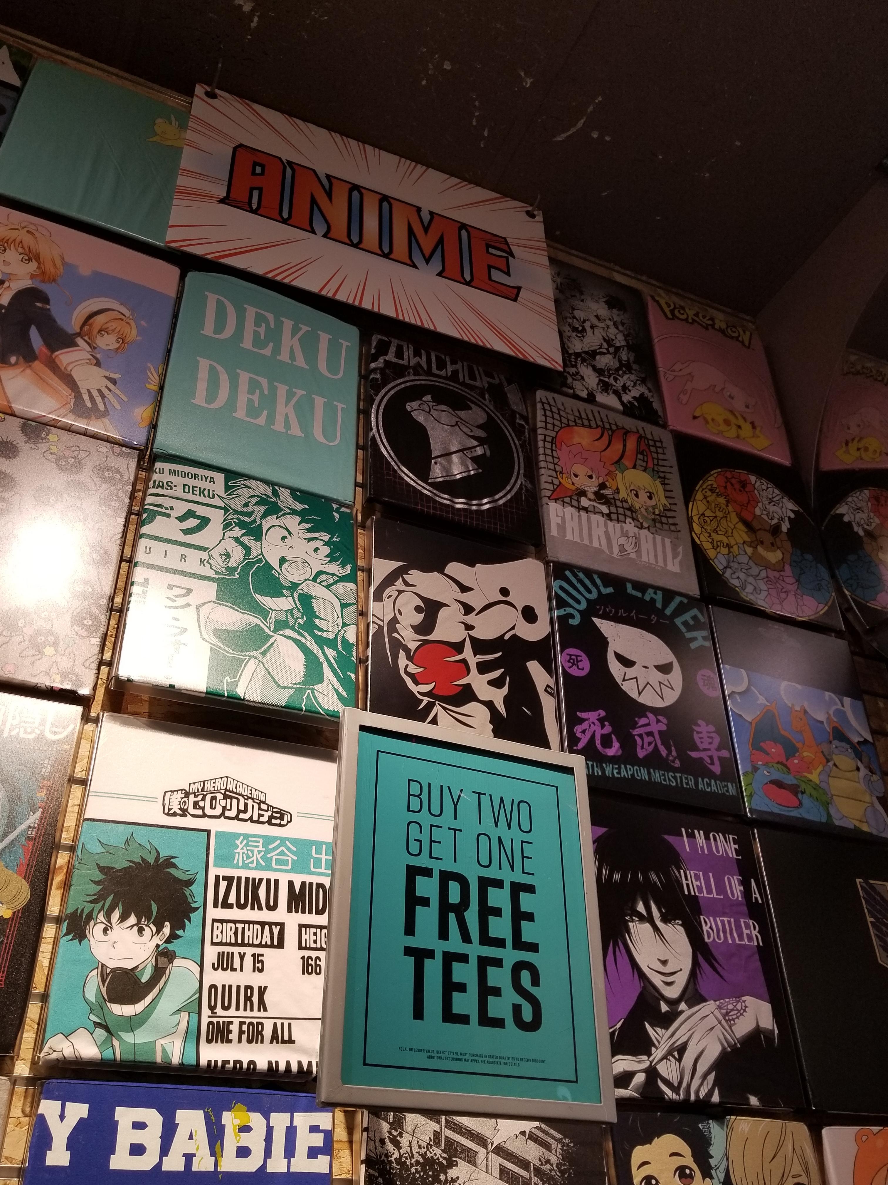 Hot Topic's anime selection is really diverse r/CowChop
