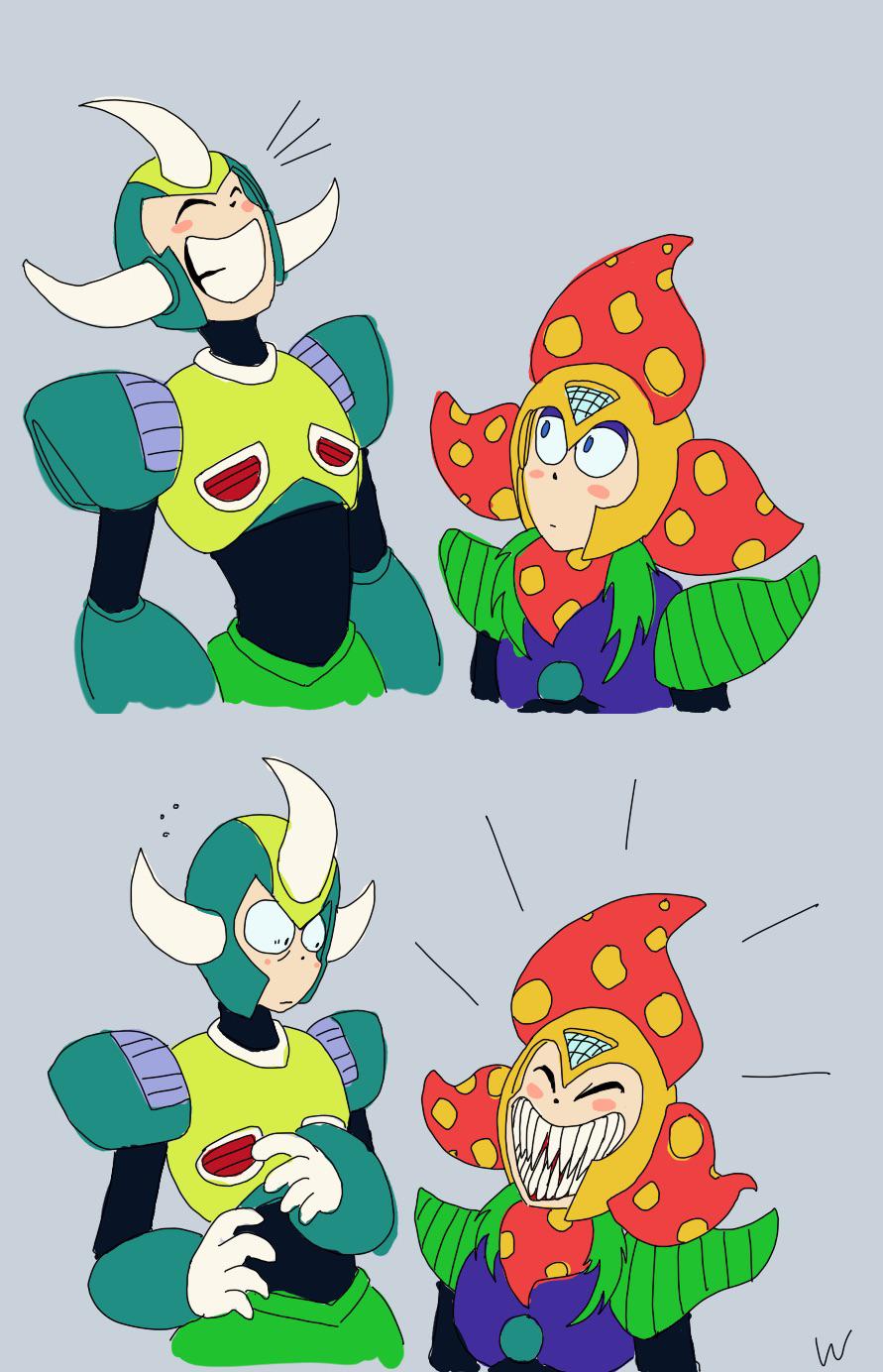 Now Plant Man gives a REAL meaning to “carnivorous plant”. (art by