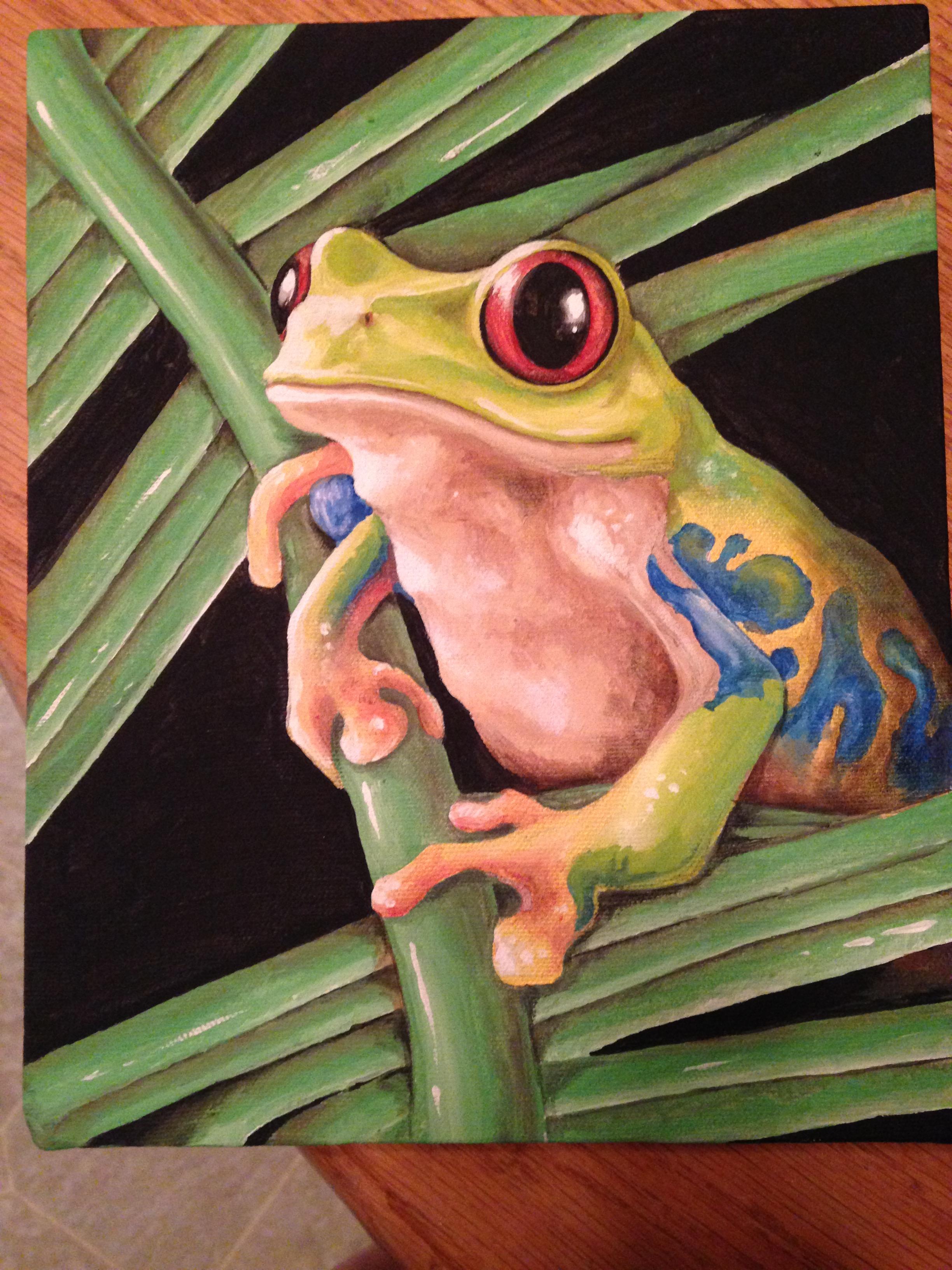 frog, acrylic, 9"x11" painting
