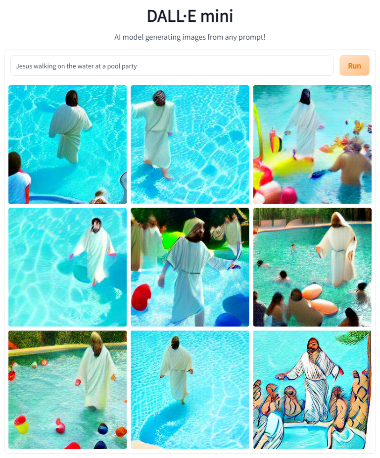 Jesus walking on the water at a pool party r/weirddalle