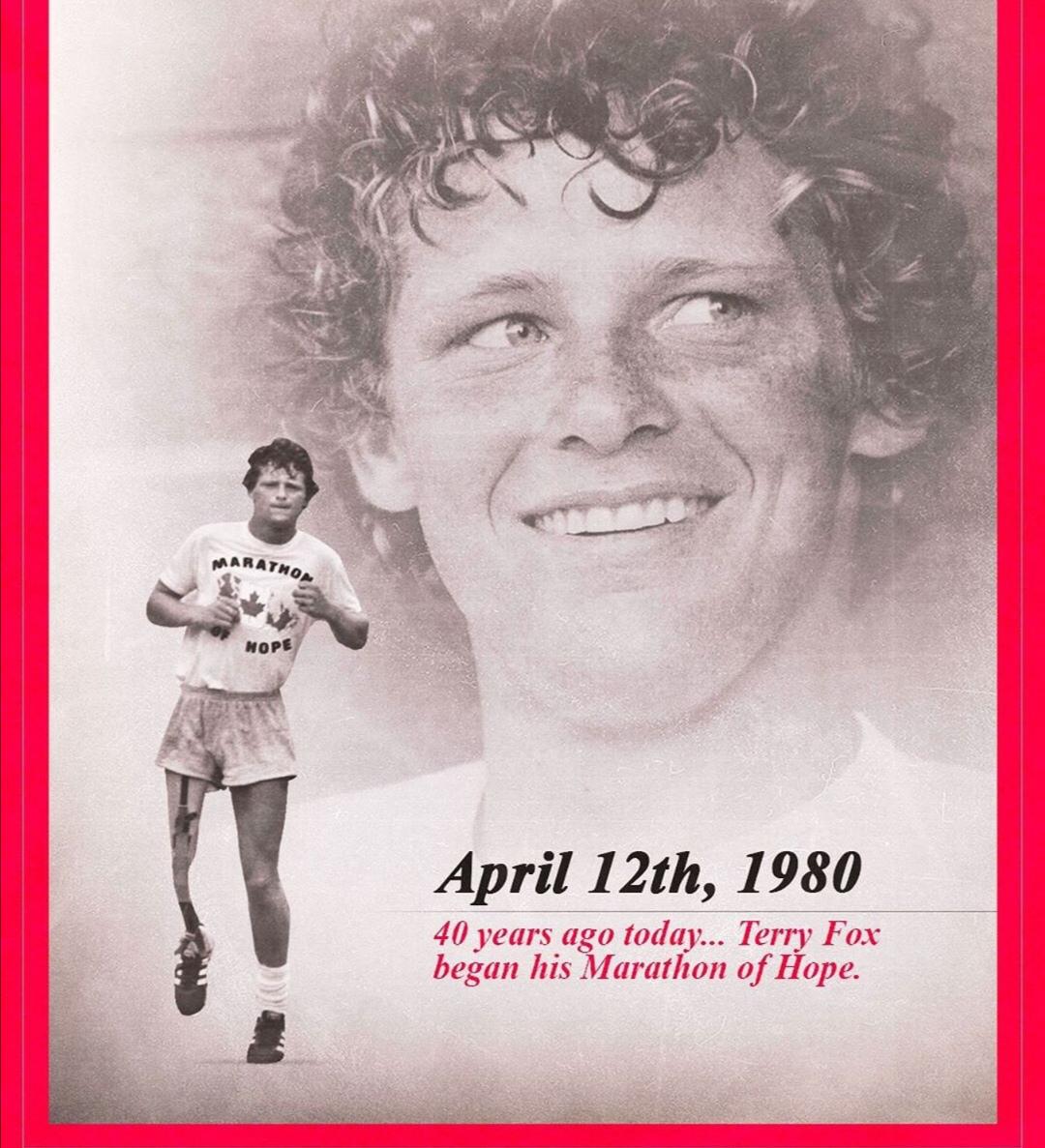 40 years ago today Terry Fox's marathon of hope started. A momentous