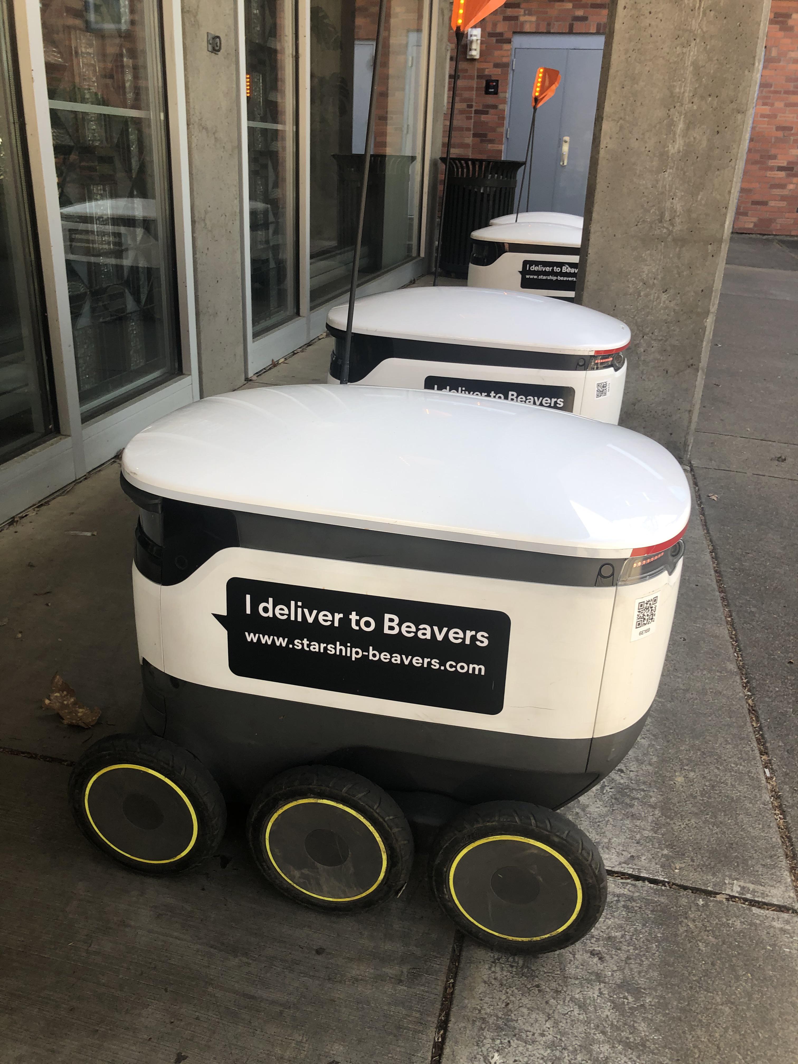 Robots at Oregon State University deliver food and drink to students on