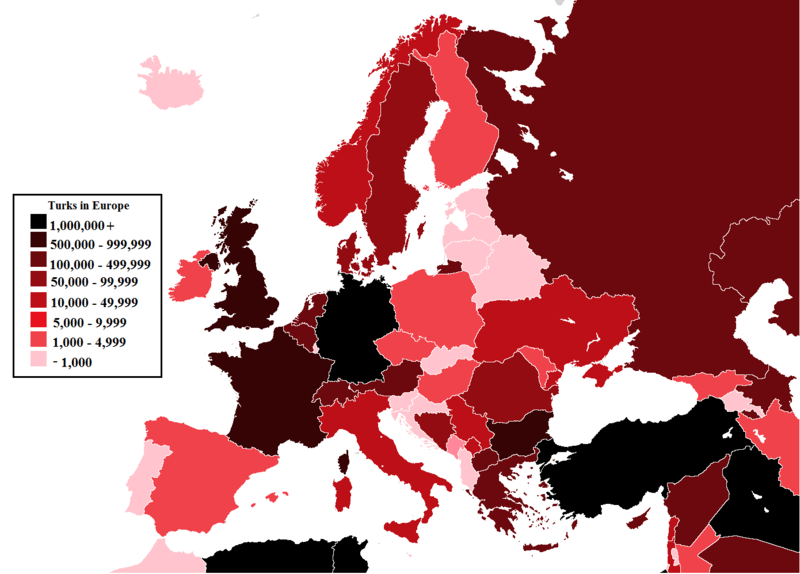 Turkish Population in Europe r/Turkey