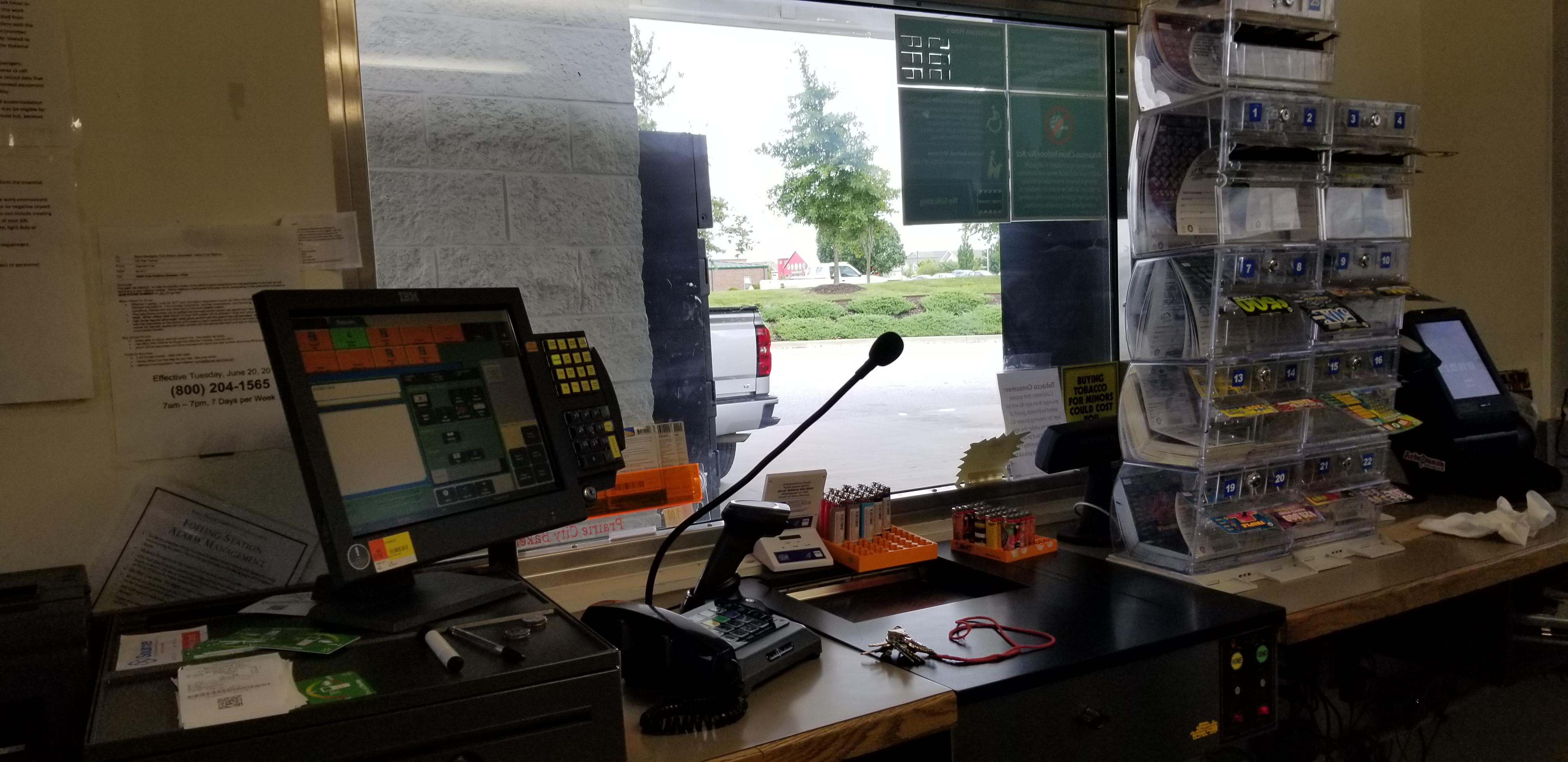 Anyone else's gas station set up like this? Theres an electric door