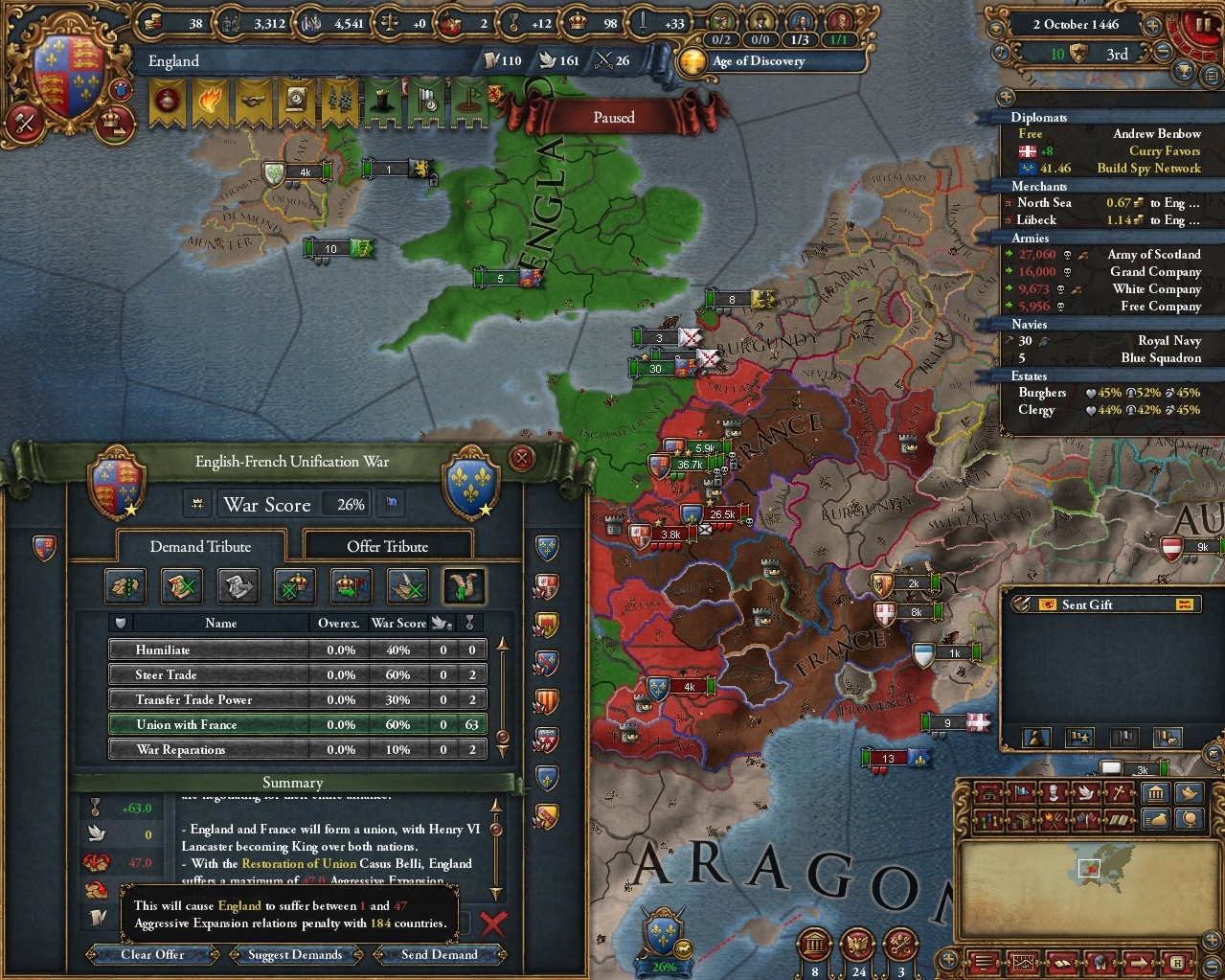 PU France with NO COALITION r/eu4