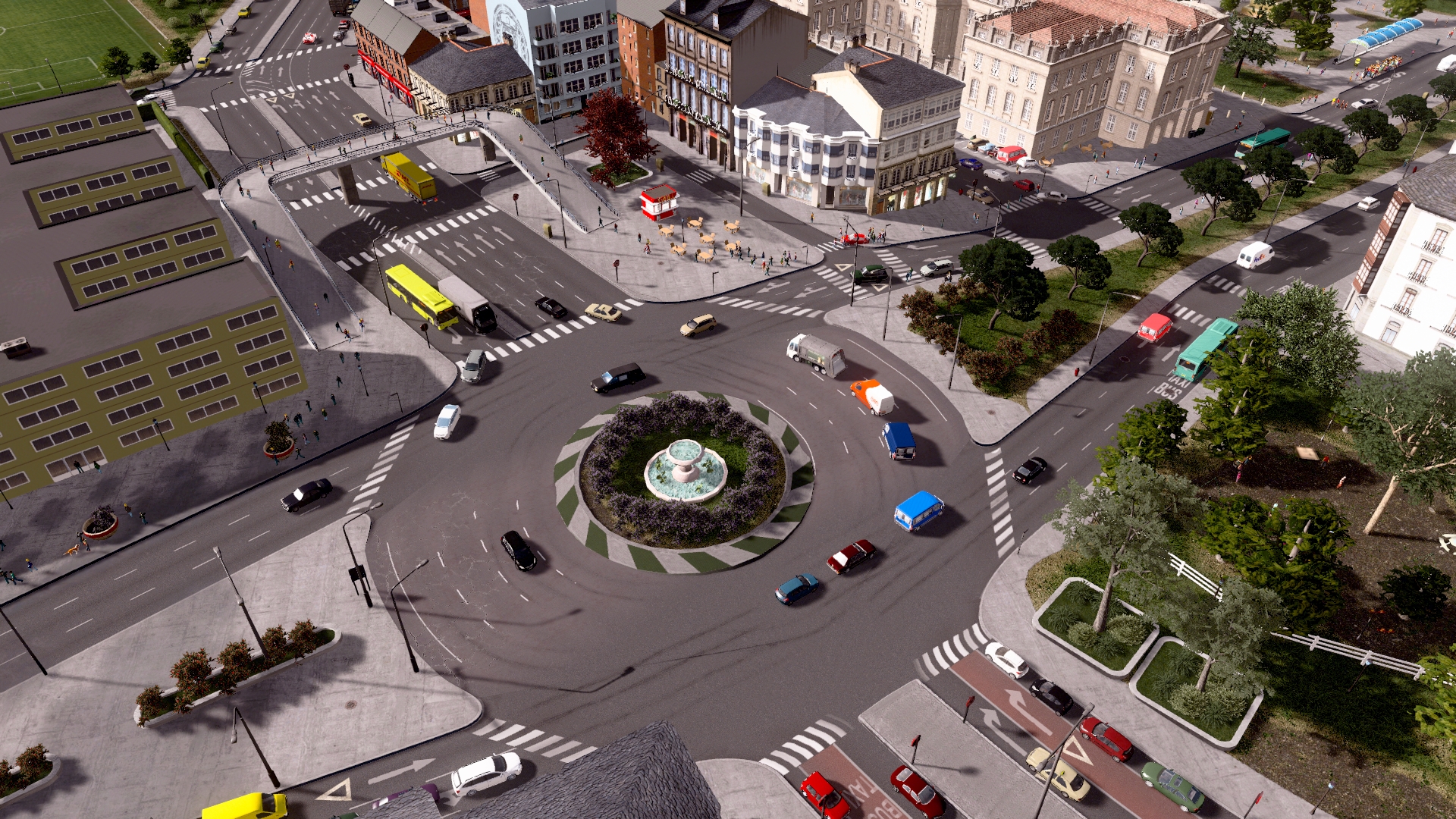 European town main roundabout. r/CitiesSkylines