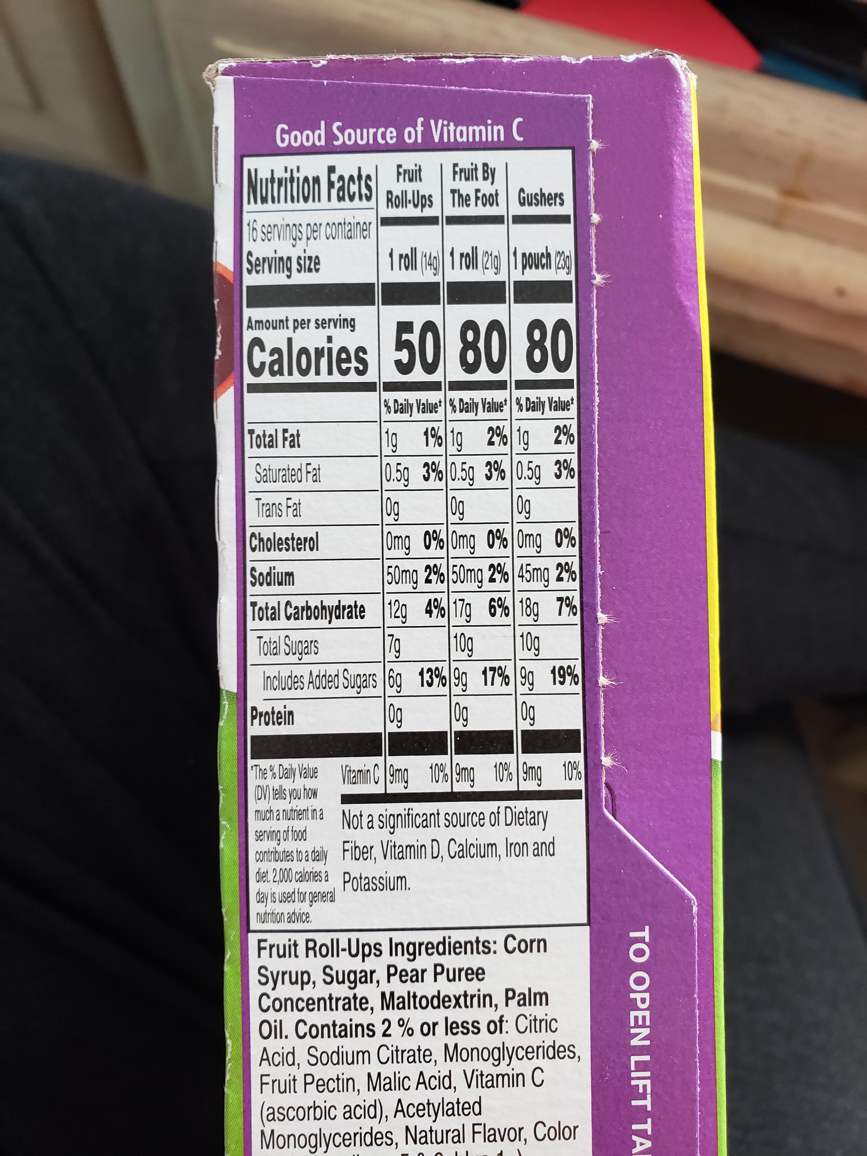 TIL that Fruit RollUps have 50 calories 👀 r/1200isfineIGUESSugh