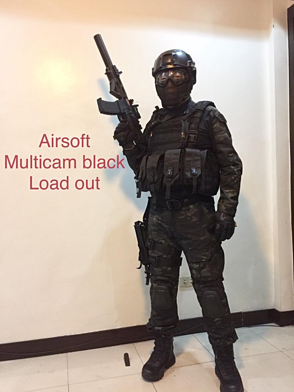 Dad's black multicam loadout r/airsoft