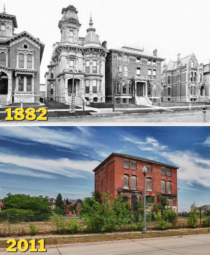Detroit, Michigan. Then & now r/Damnthatsinteresting