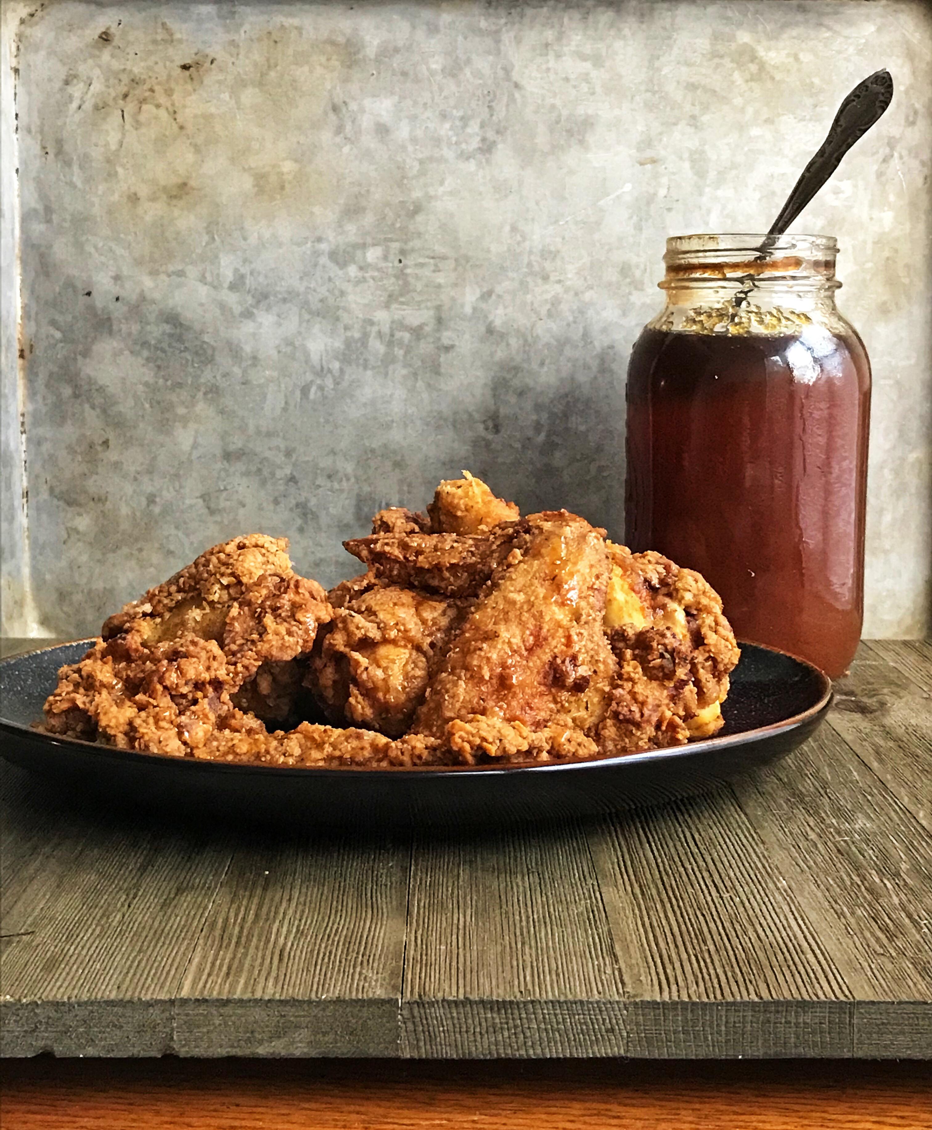Cajun Fried Chicken, fried in ma cast iron. r/castiron