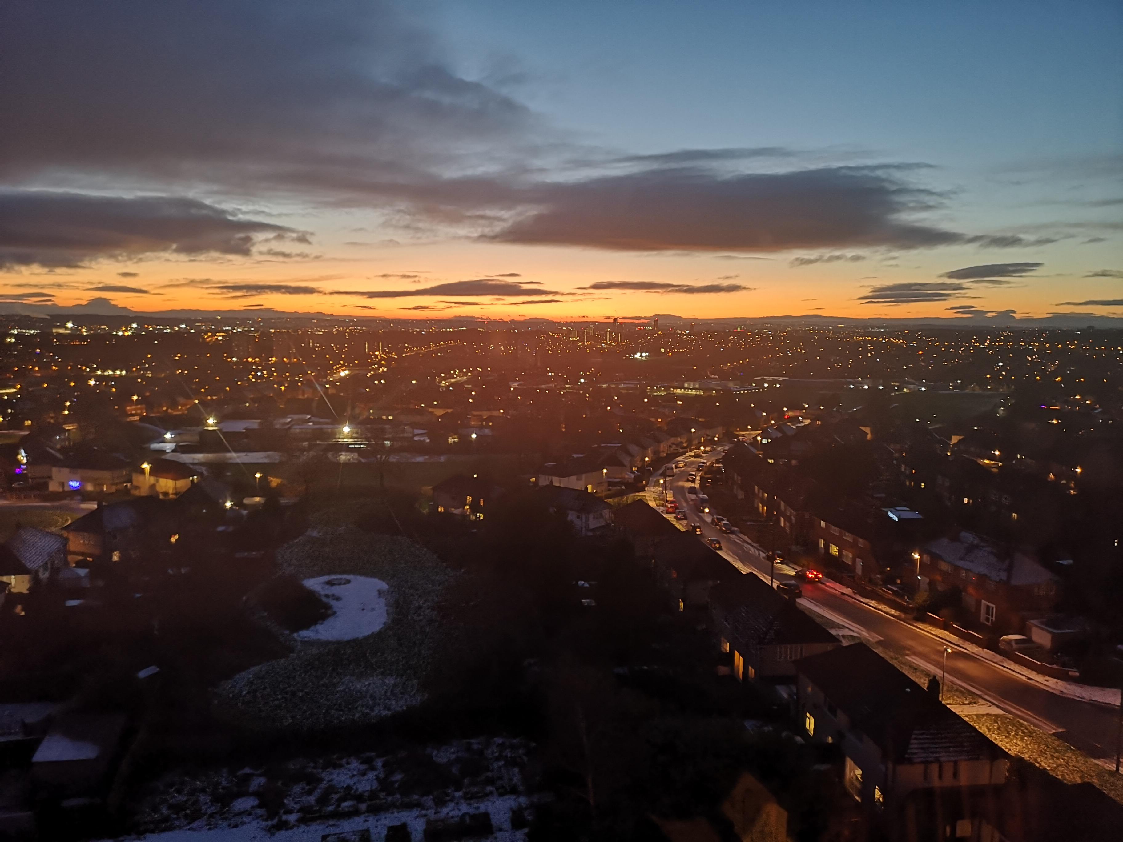 Sunset from my Seacroft Penthouse r/Leeds