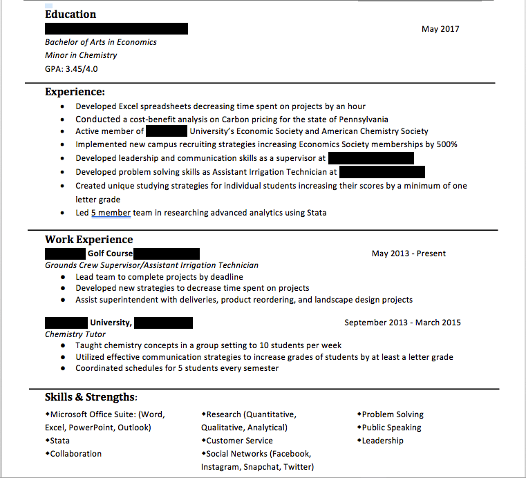 Some have said I did not sell myself enough on my resume. Any help on