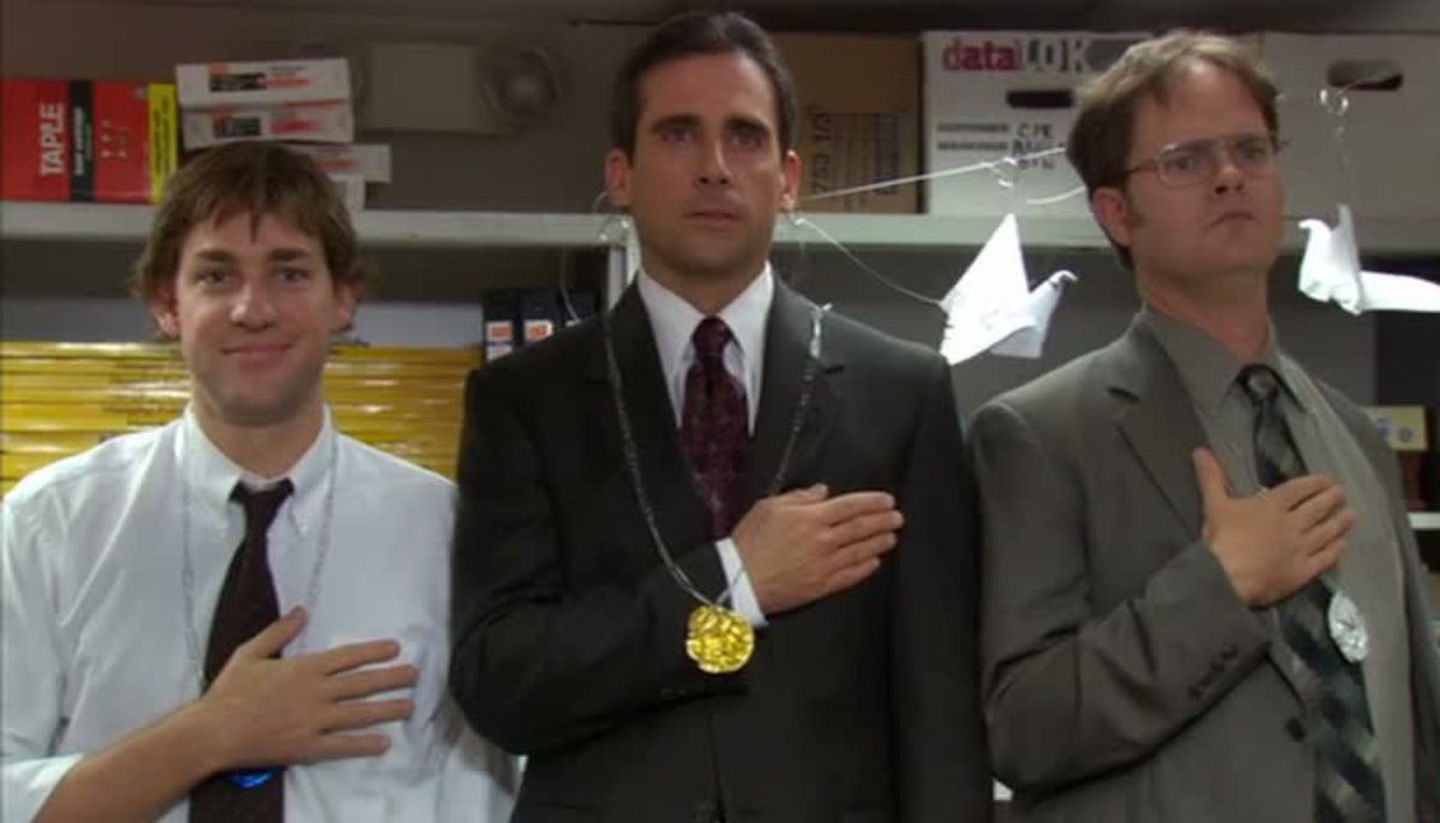 Who needs a gold medal when you have a yogurt lid medal? r/DunderMifflin