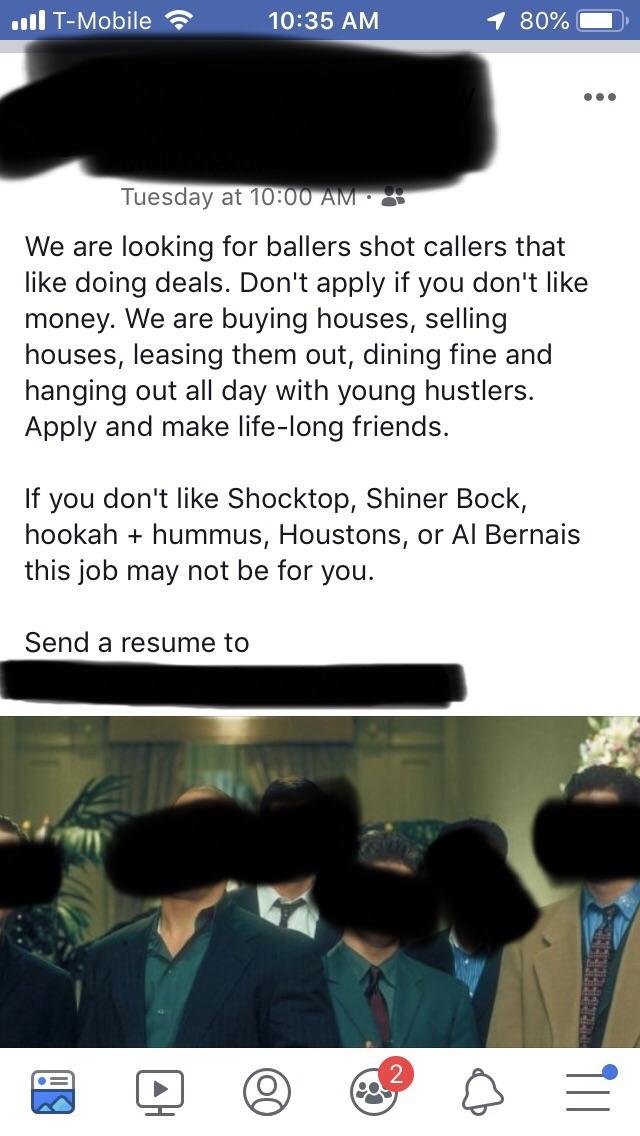 The douchiest ad I’ve ever seen. r/recruitinghell