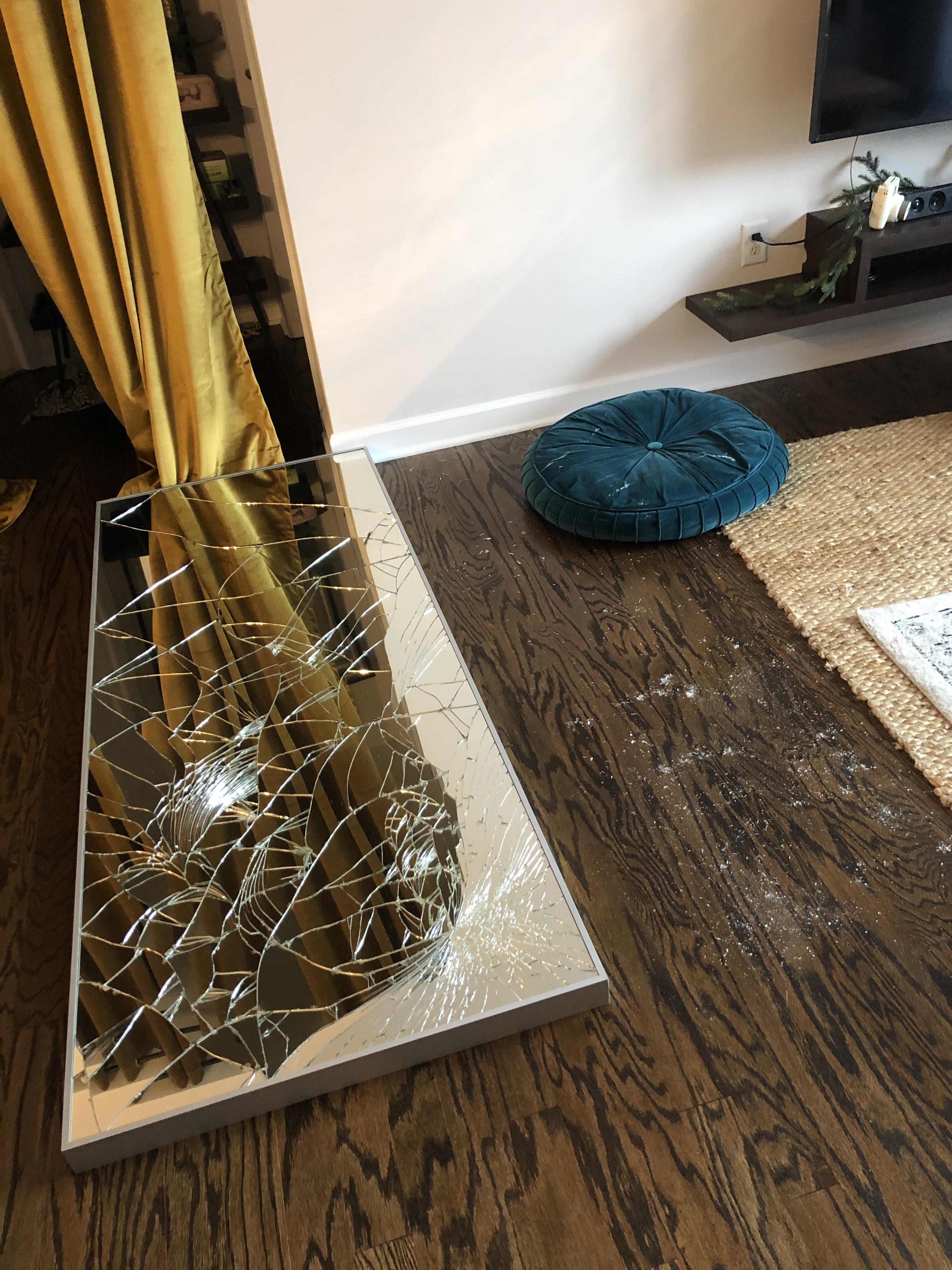 Dropped my six foot mirror r/Wellthatsucks