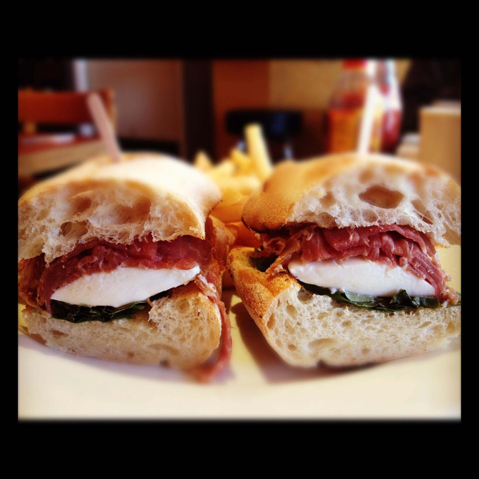 [I ate] A prosciutto mozzarella basil sandwich r/food