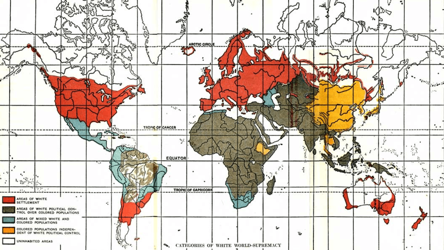 Lothrop Stoddard Map Of The Categories Of White World Supremacy 1920