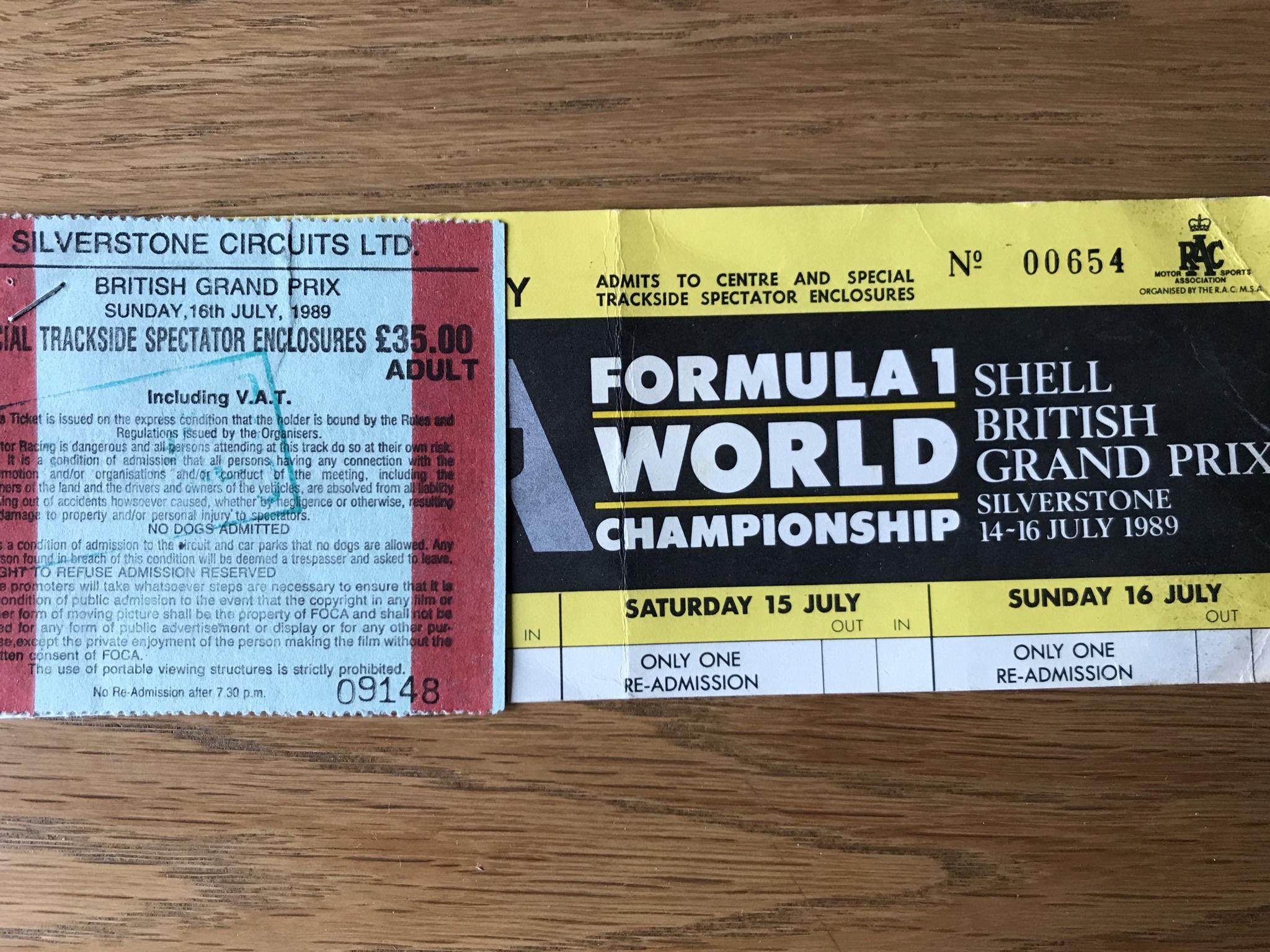 1989 British GP ticket r/formula1