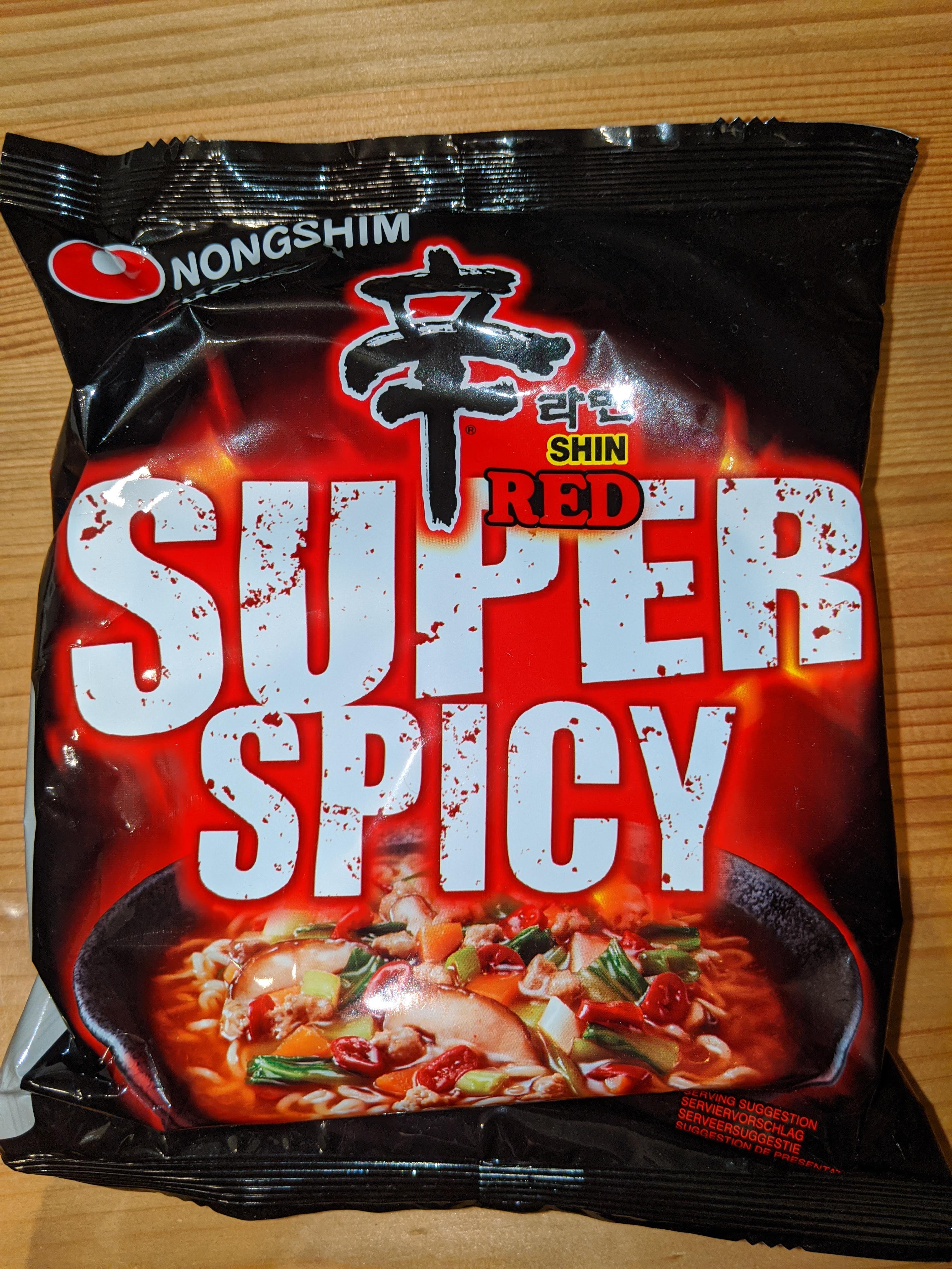 The newest entry from Nongshim Shin RED Super Spicy! r/ramen