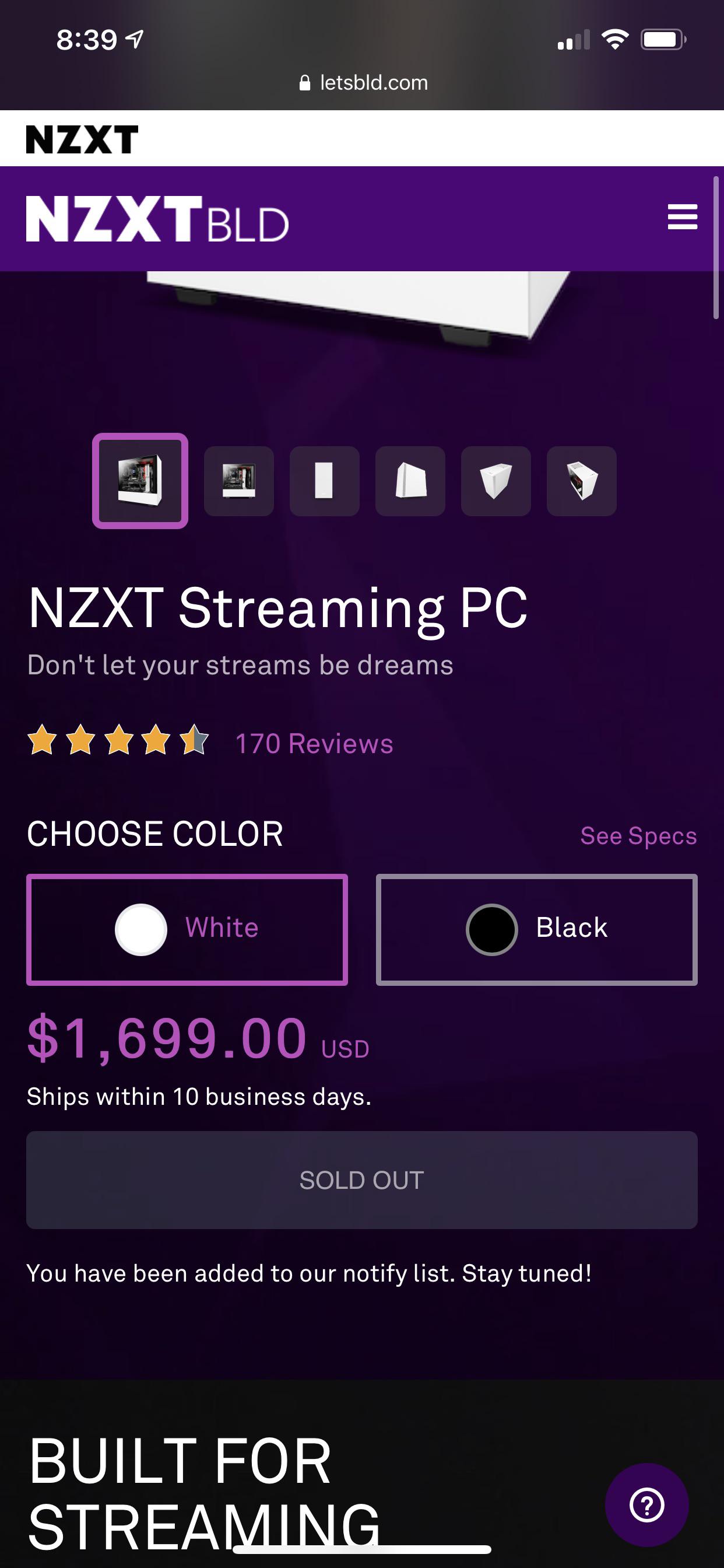 Does anyone know when nzxt will have more of these pre builds in stock r/NZXT