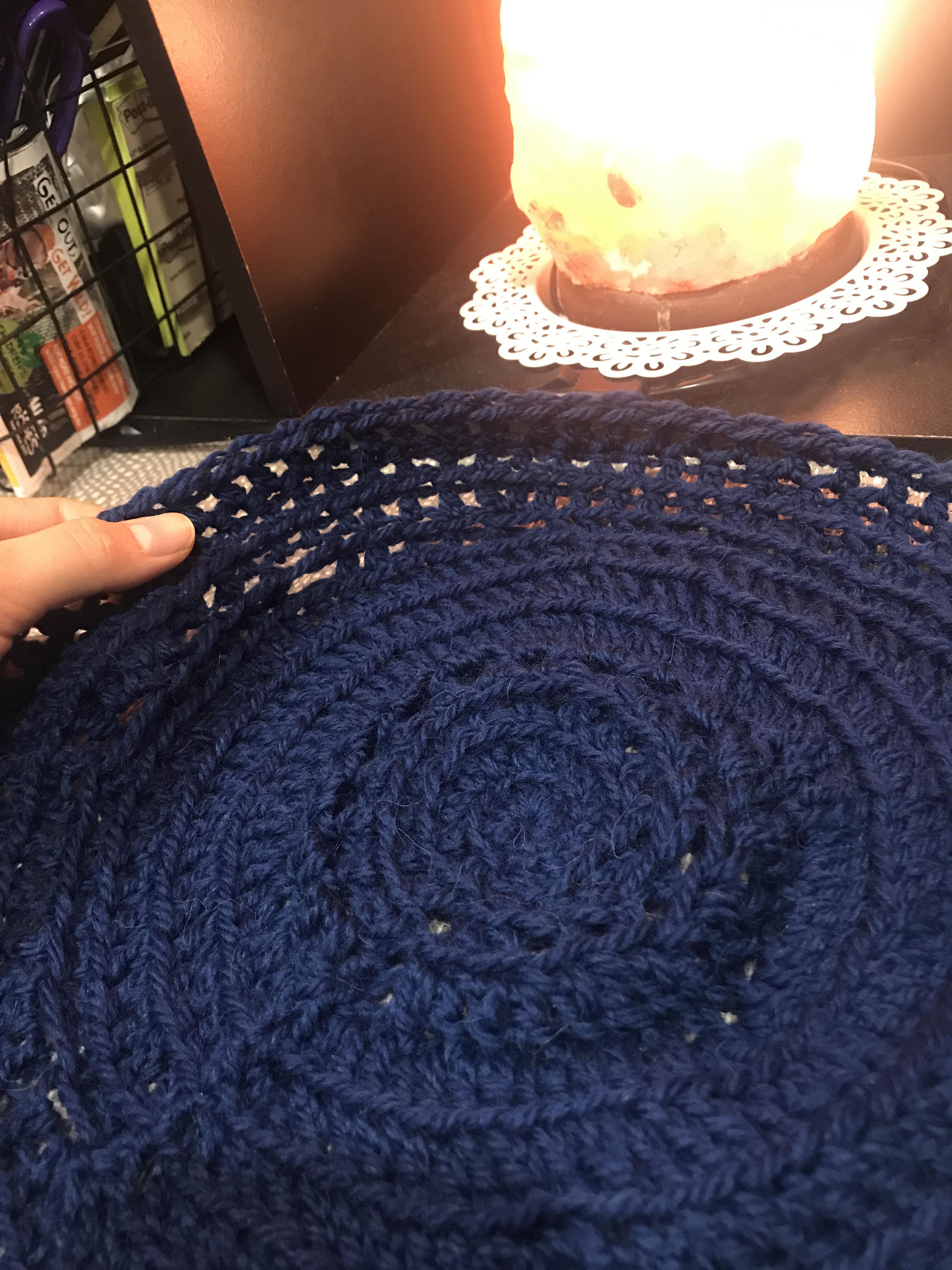 My first crochet. Very proud but it keeps curling r/crochet