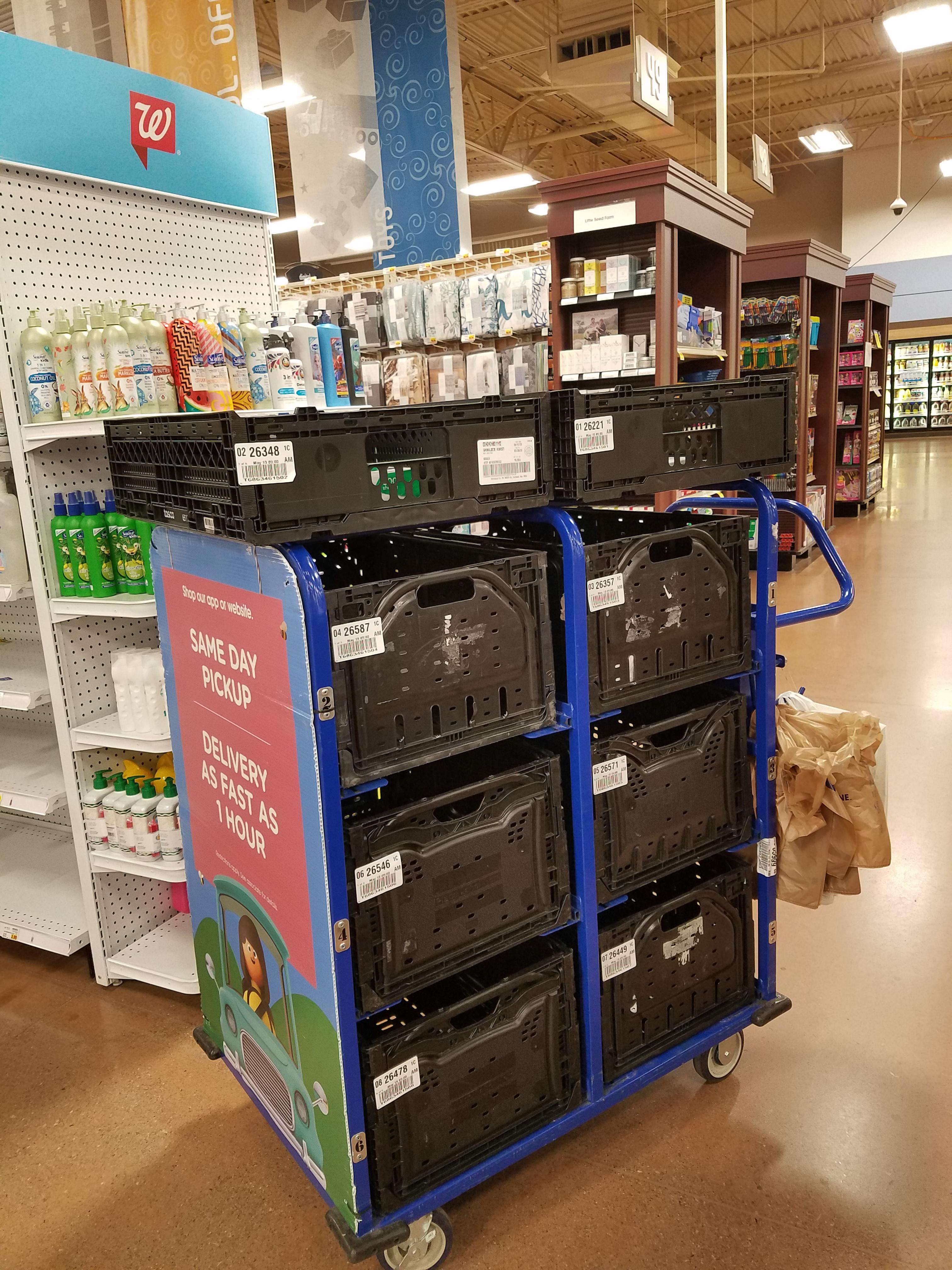 We started this nonsense today, 8 totes per trolley. r/kroger