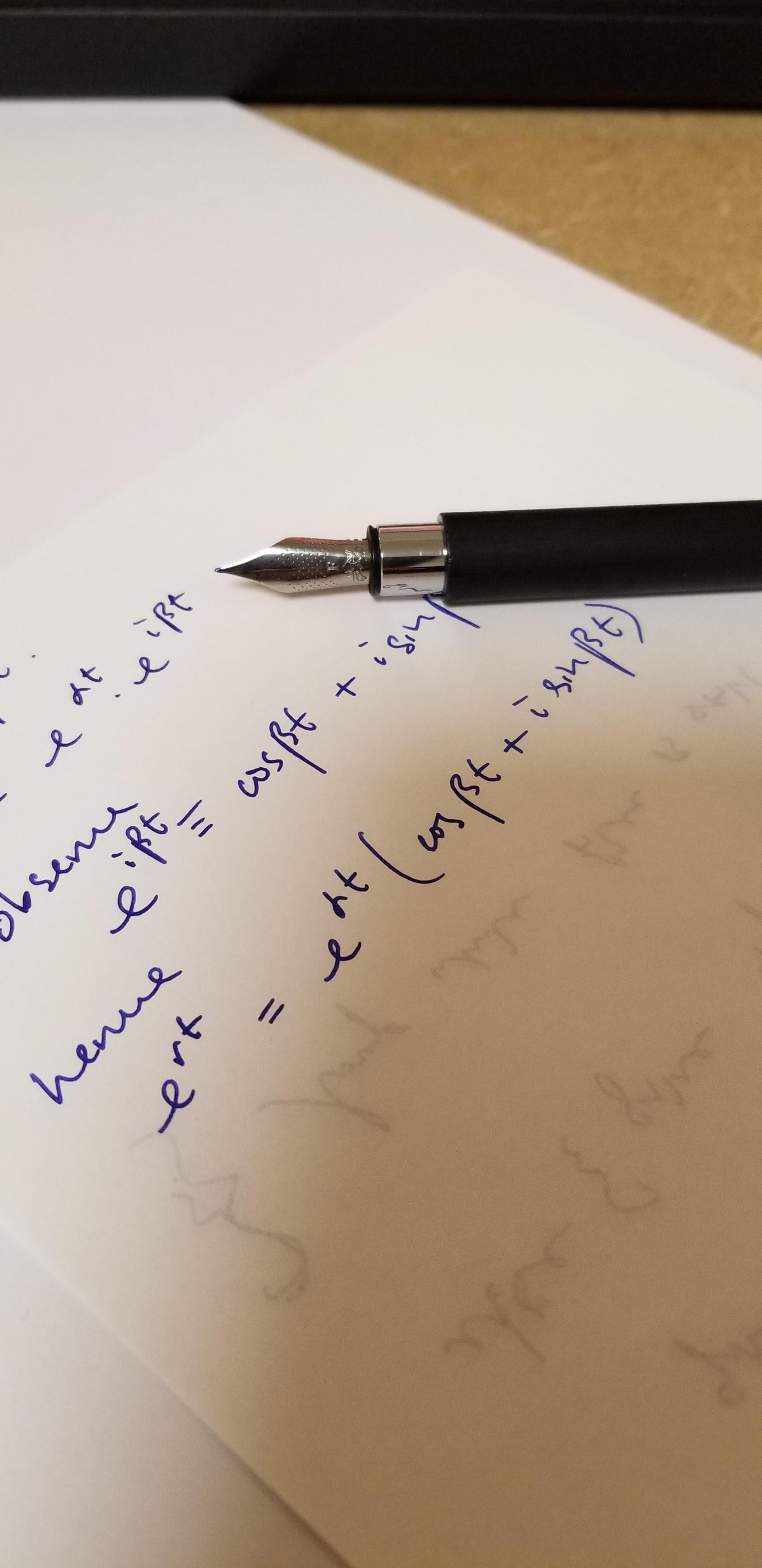 In light of some of the recent posts with mathematics and fountain pens