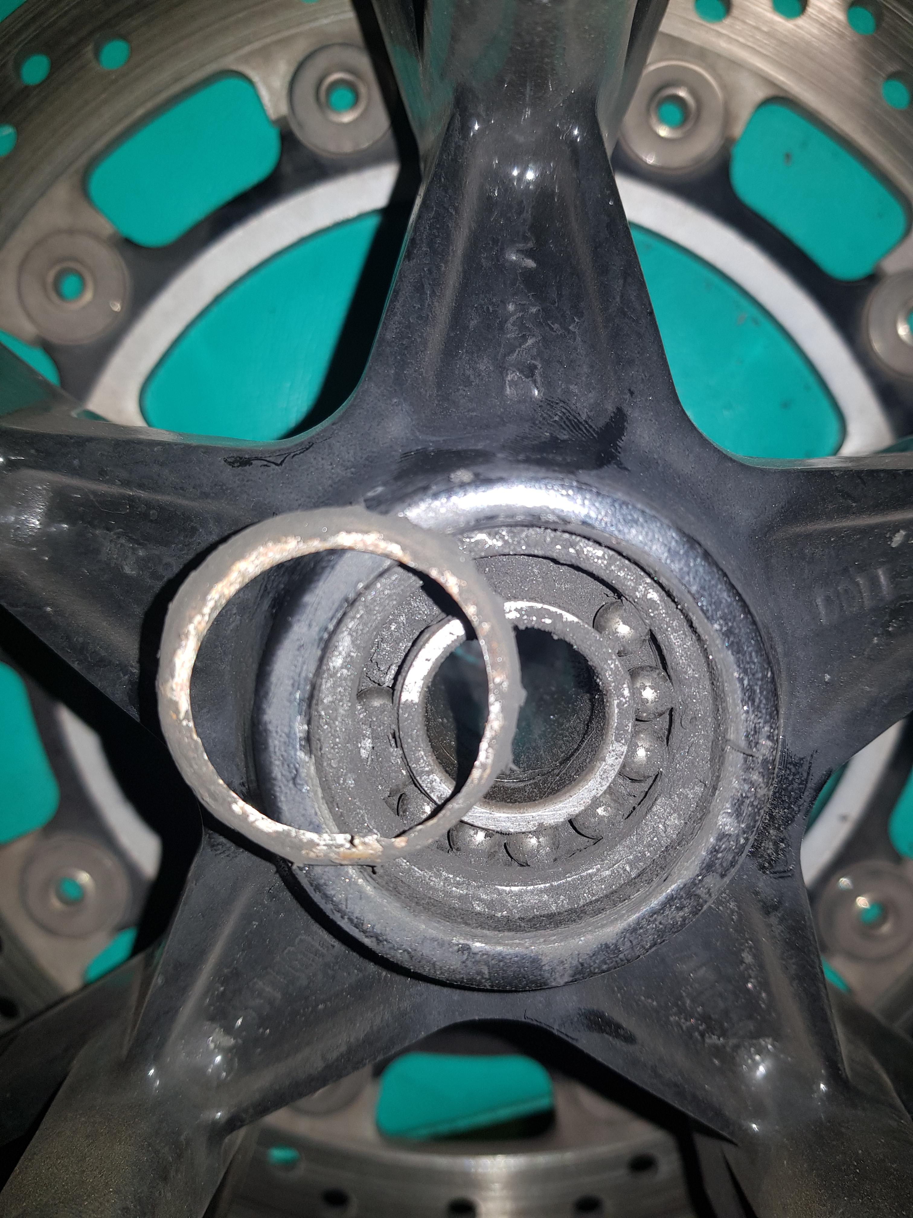 Not good ! 3 month old front wheel bearing failure (2011 Speed Triple