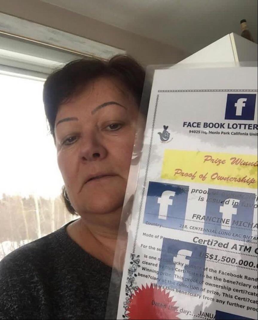 FACE BOOK lottery? Seems legit. r/Scams