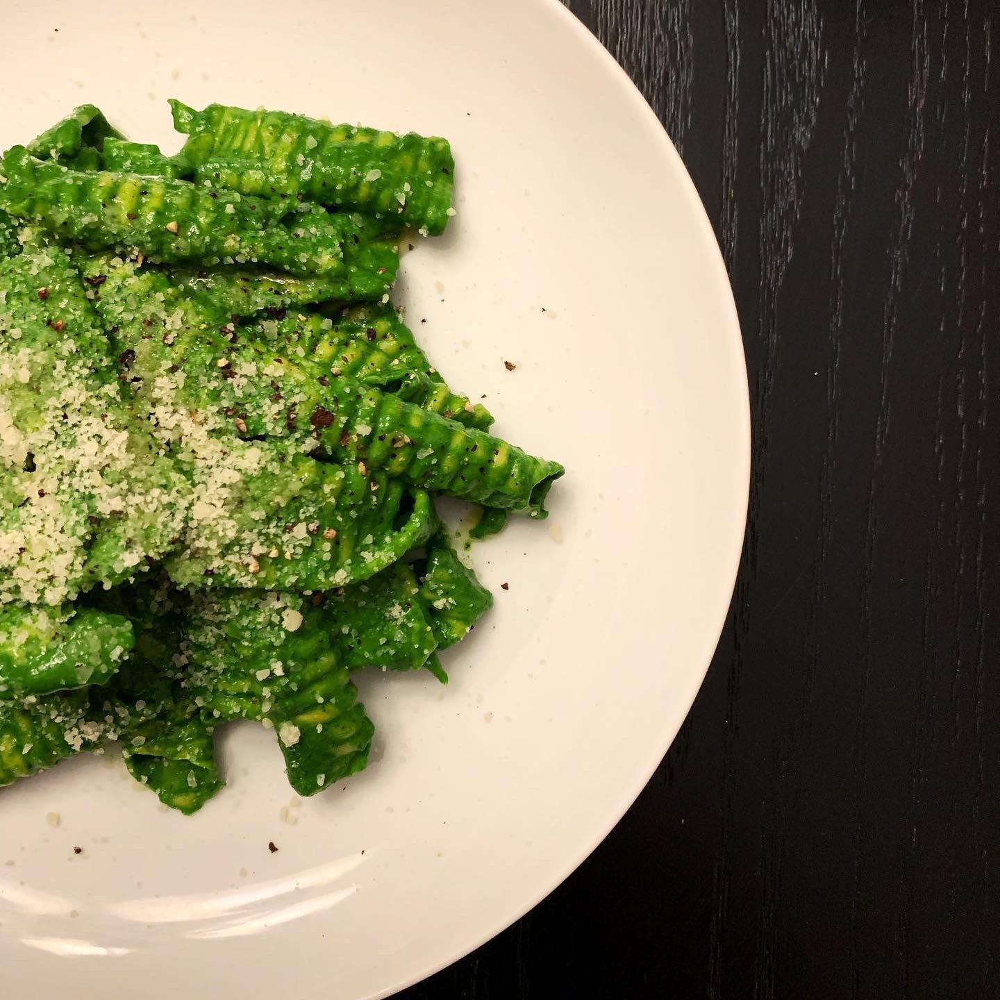 Made garganelli with Chris’s pistachio kale pesto and couldn’t be happier r/bon_appetit