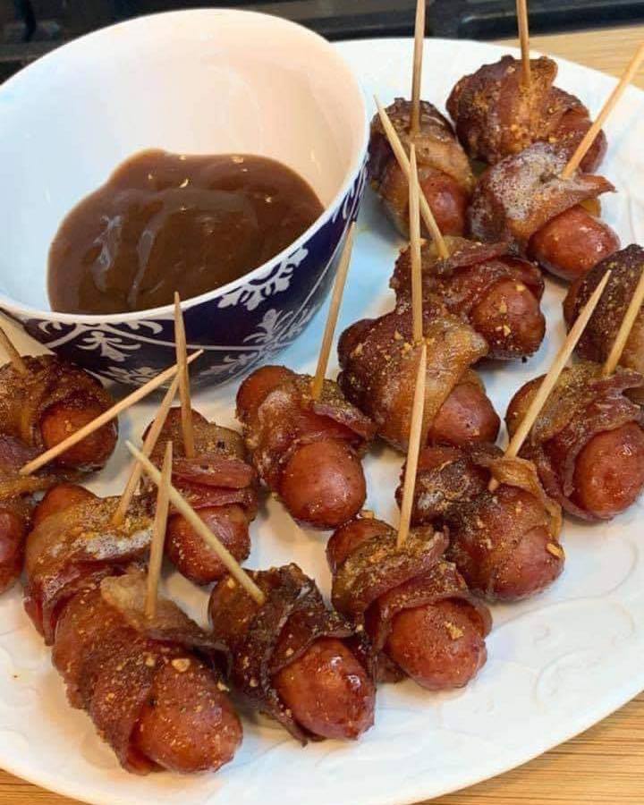 Air Fryer Bacon Wrapped Smokies r/ketorecipes