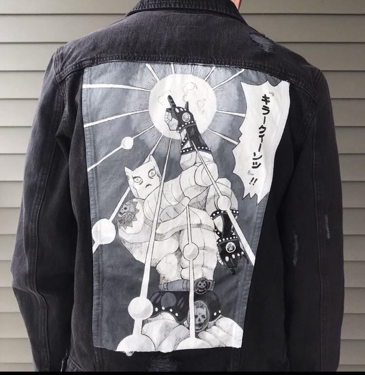 [Fanart] My Killer Queen jacket that I painted r/StardustCrusaders