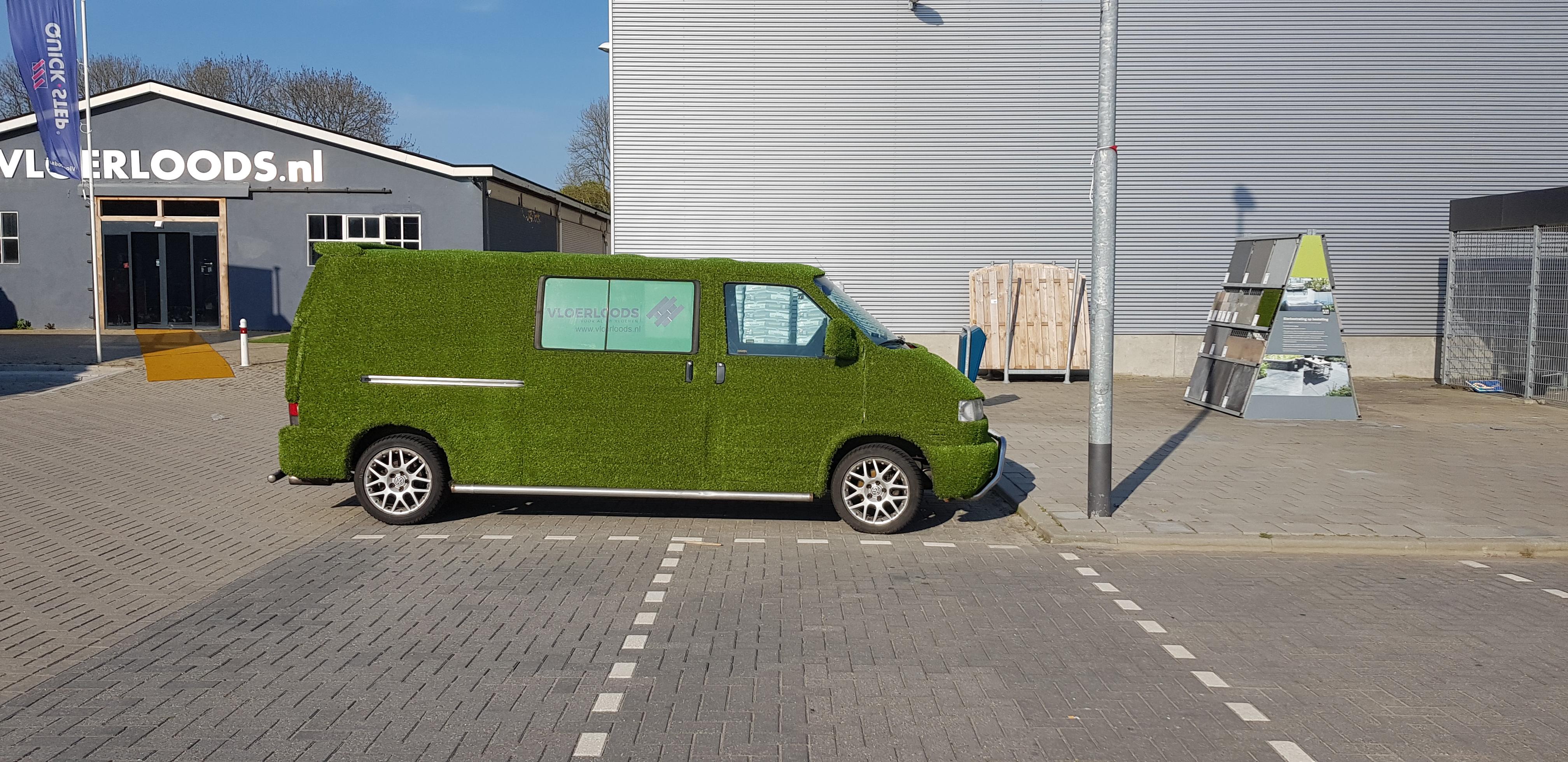 This van covered in artificial grass. r/mildlyinteresting