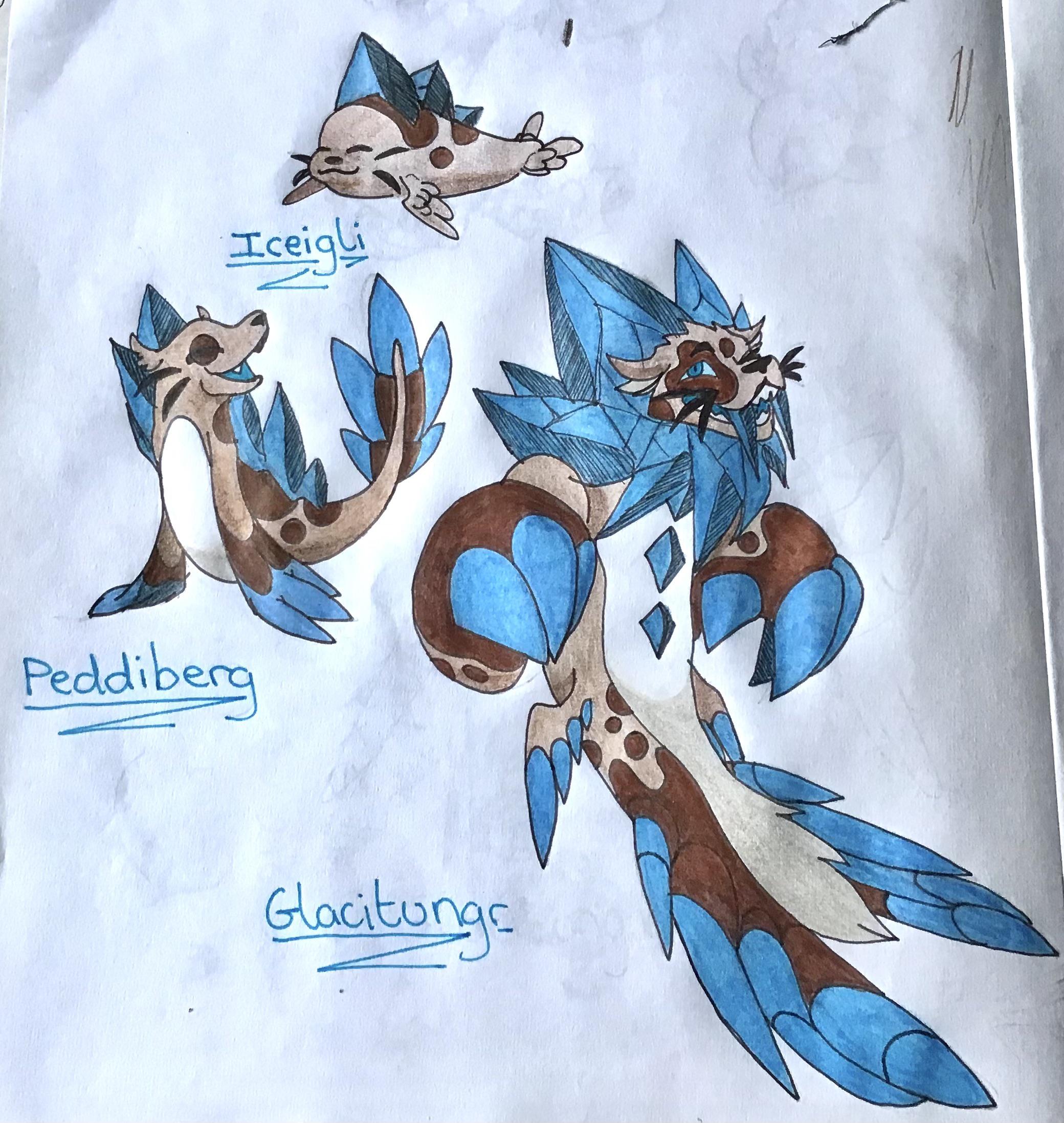 I made my own Pokémon evolution line! They’re based of of seals