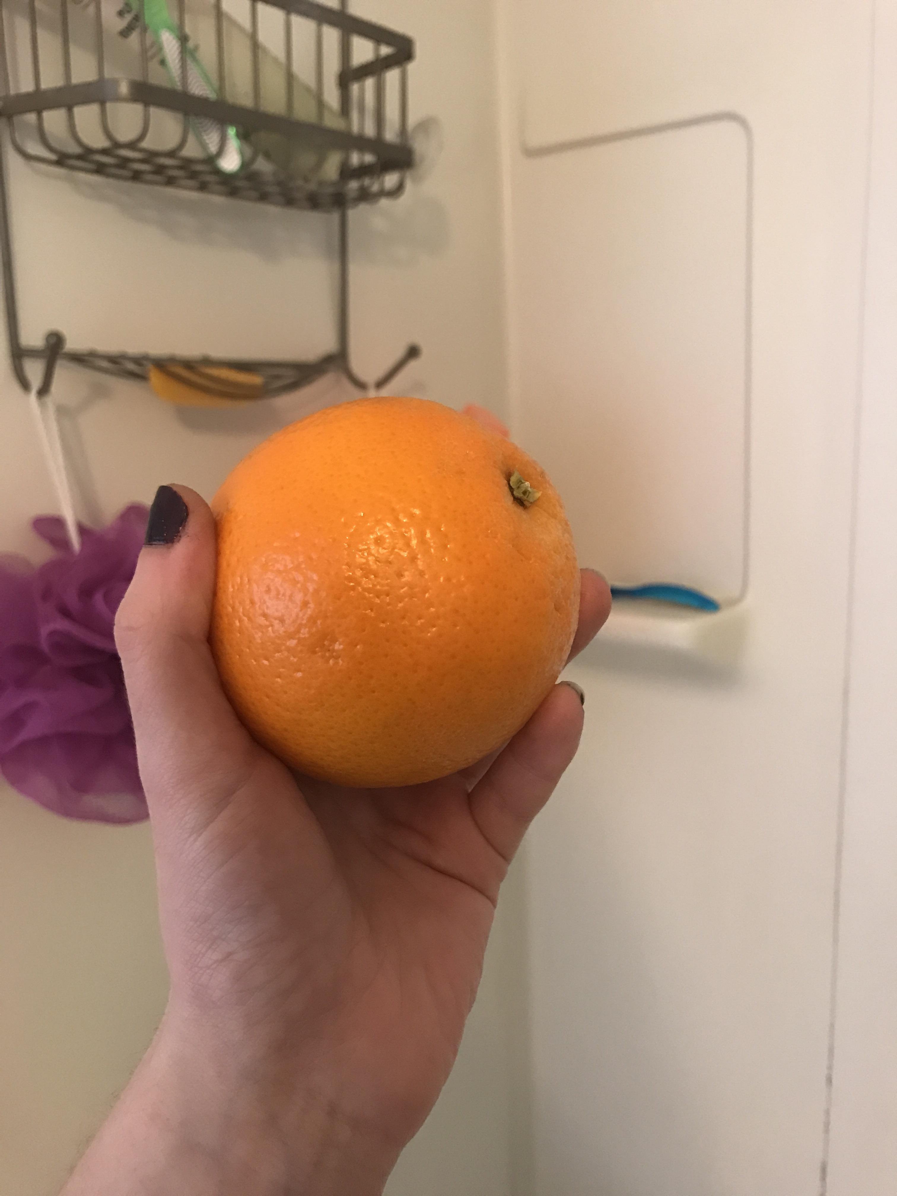 About to pop my shower orange cherry r/ShowerOrange