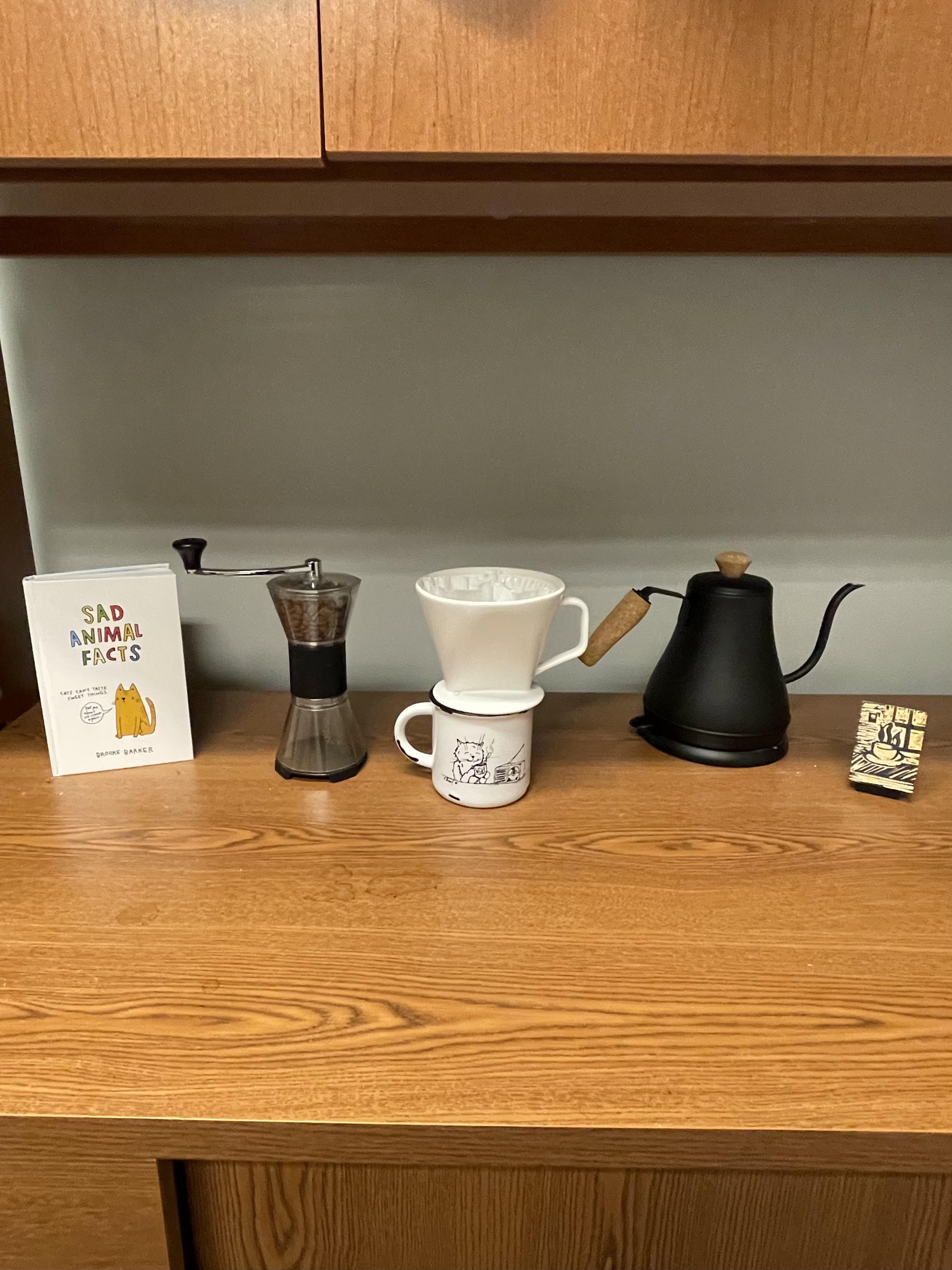 Coffee station at work. Keeping it simple. r/coffeestations