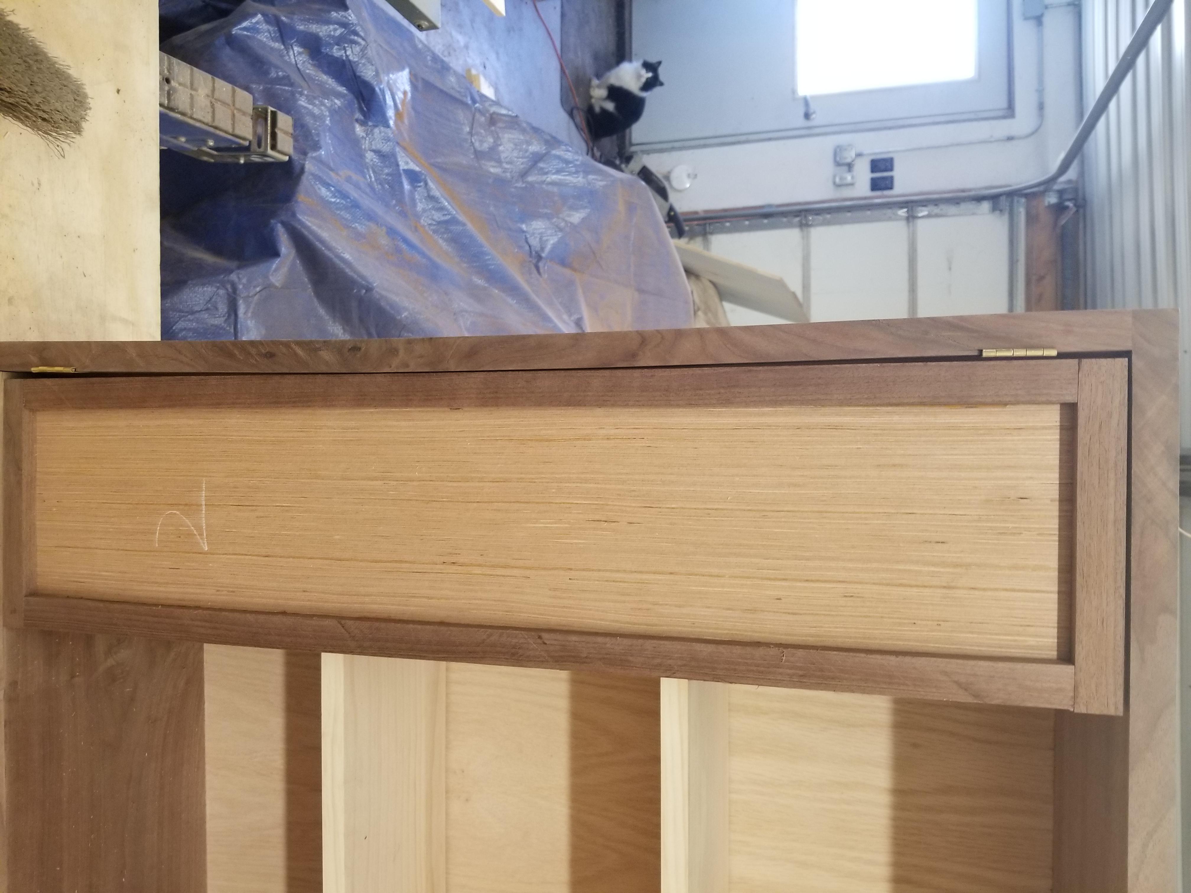 Side panel bowed after sitting a few days before I mounted the door