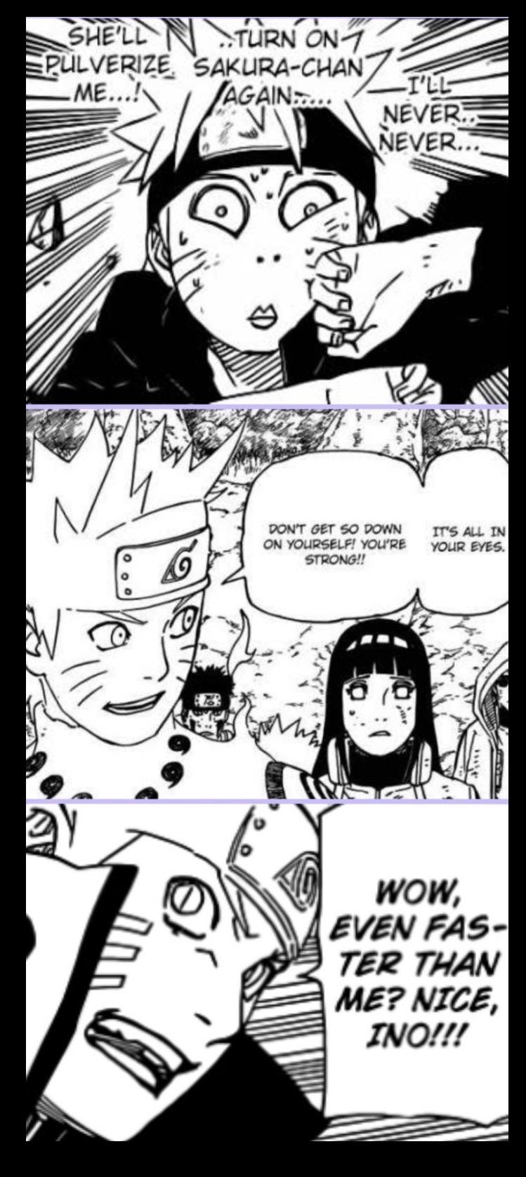 Naruto himself acknowledged and praised the three Rookie 9