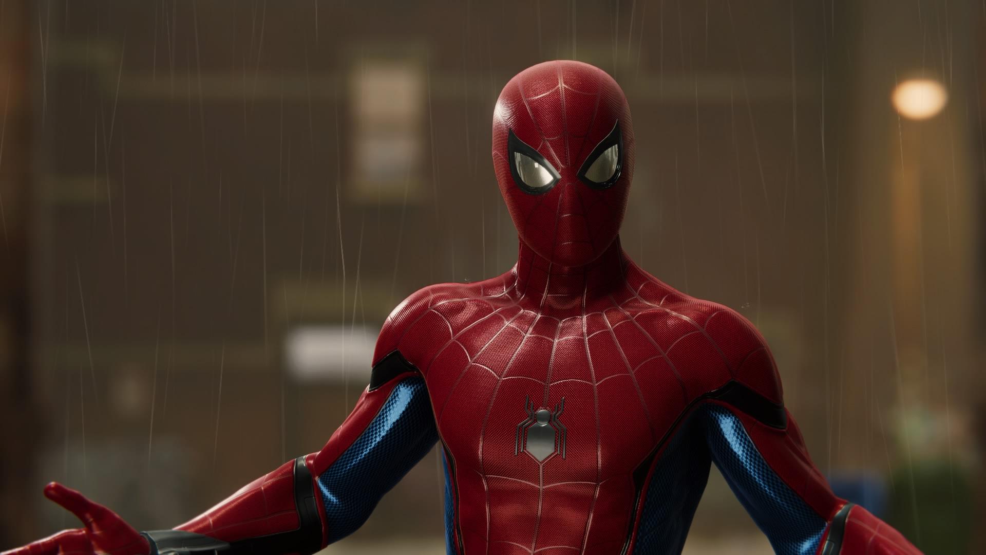 Stark Suit looks AWESOME in Rain SpidermanPS4