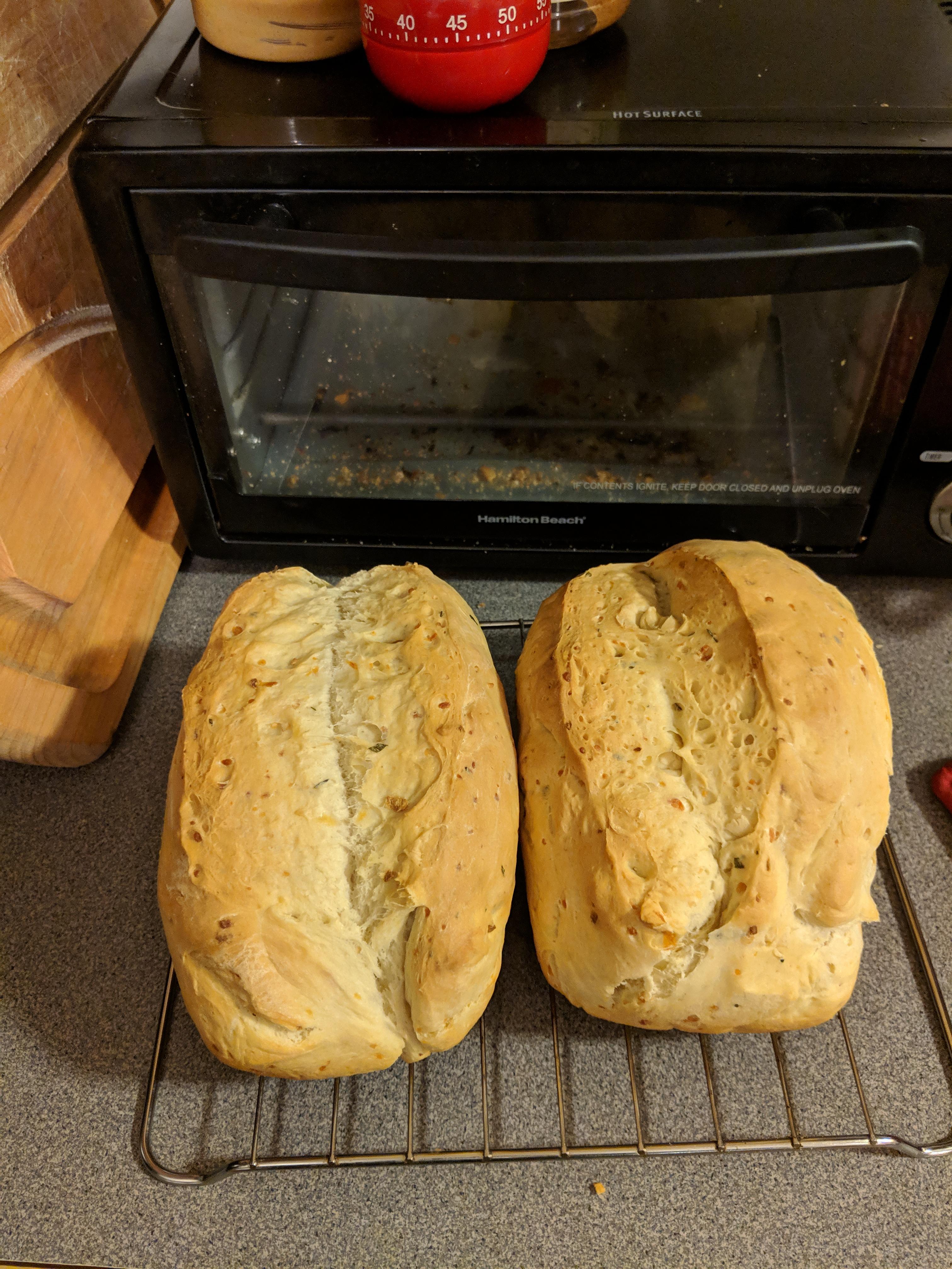 Rosemary, parmesan, and garlic bread r/Baking
