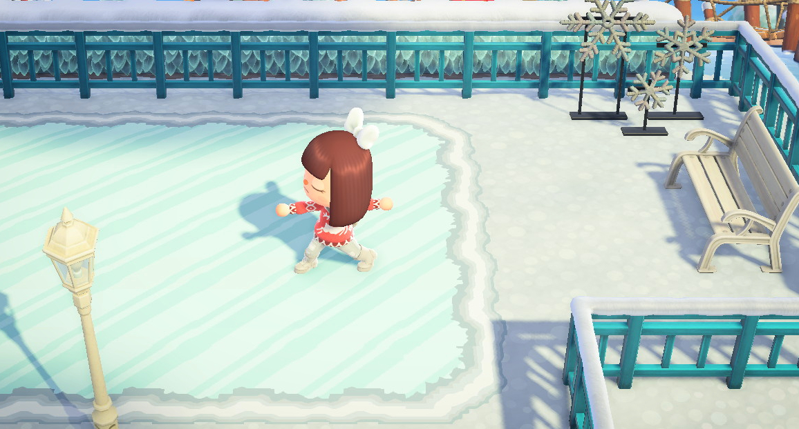 I finally made my own little ice skating rink. ⛸️ ️💙 r/AnimalCrossing