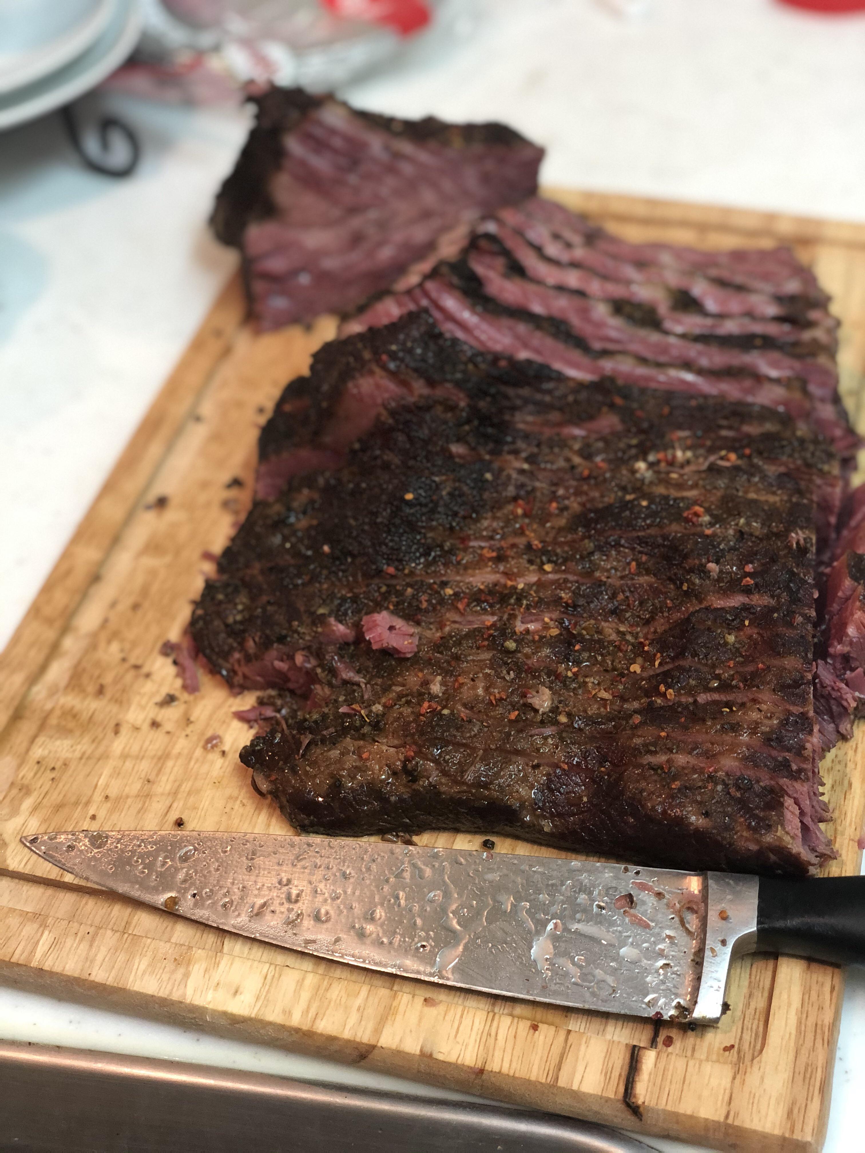 Pastrami Brisket... 6 day Curing 10 hr smoke for the office party they