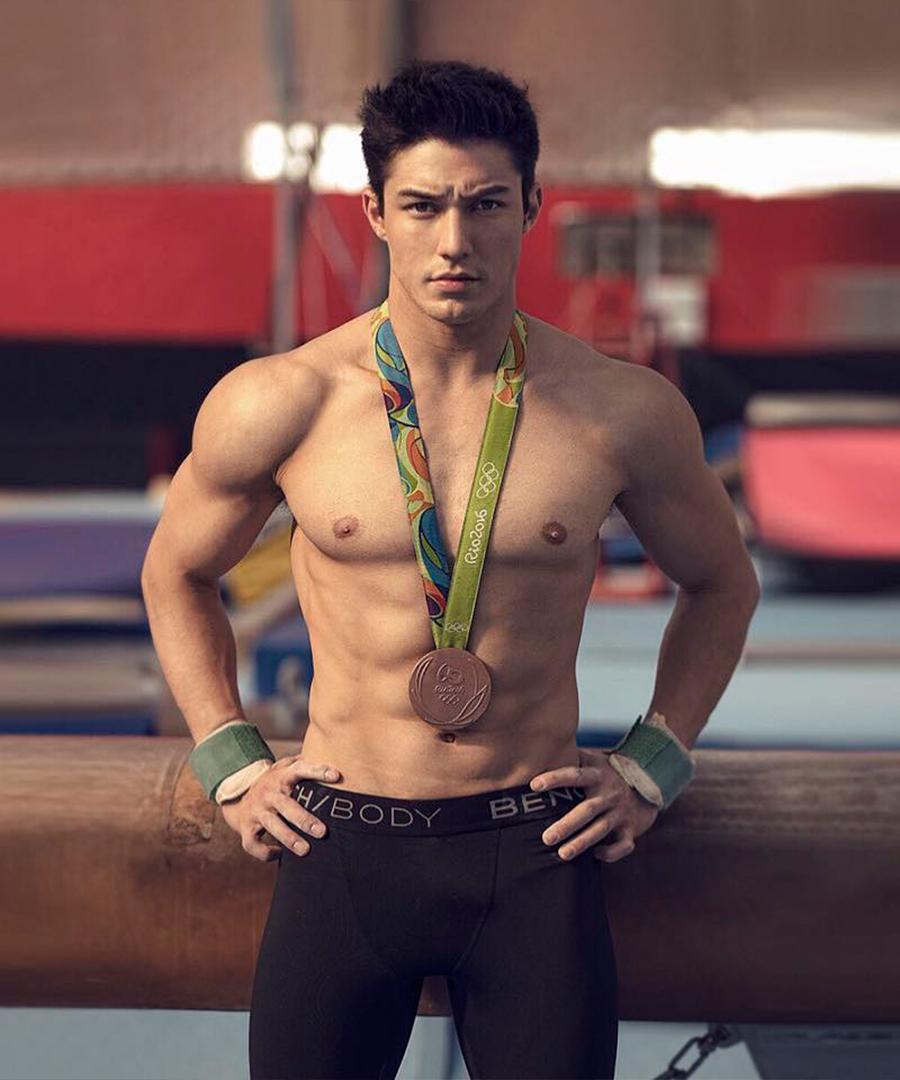 Gymnast and Olympian Arthur Nory posing for Bench/Body : LadyBoners