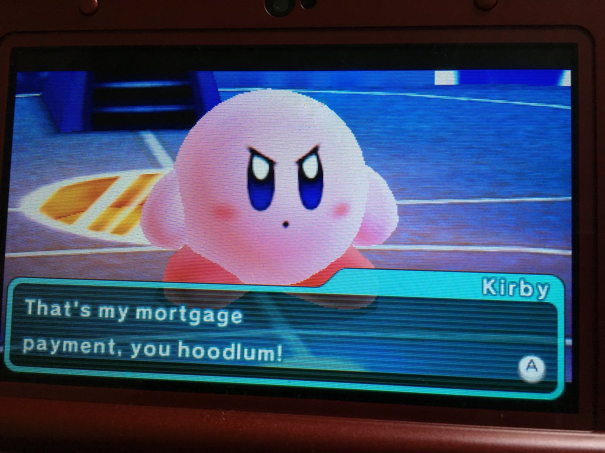 Yoshi attempts to commit insurance fraud against Kirby in Kirby Does